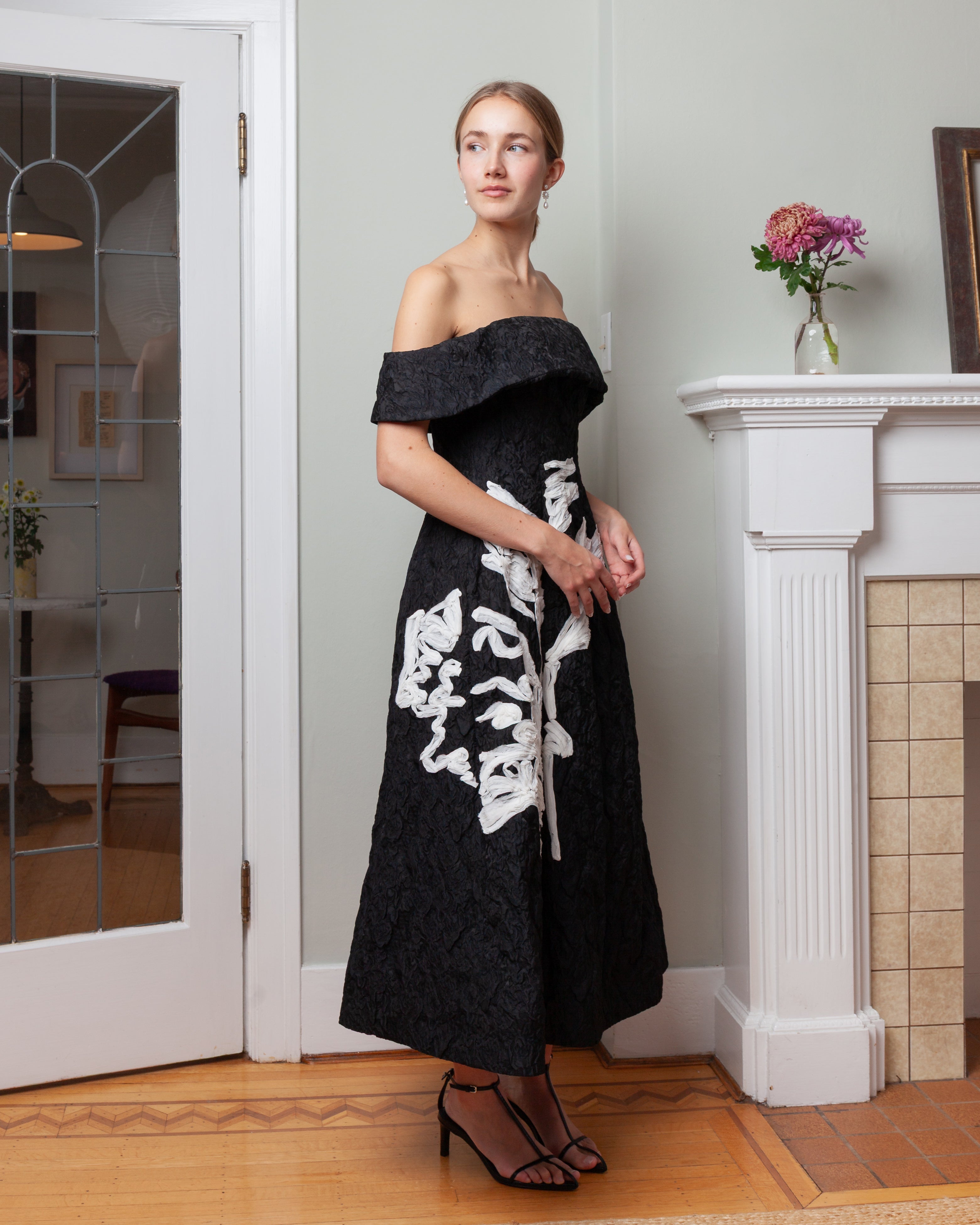 Off Shoulder Cocktail Dress - Black