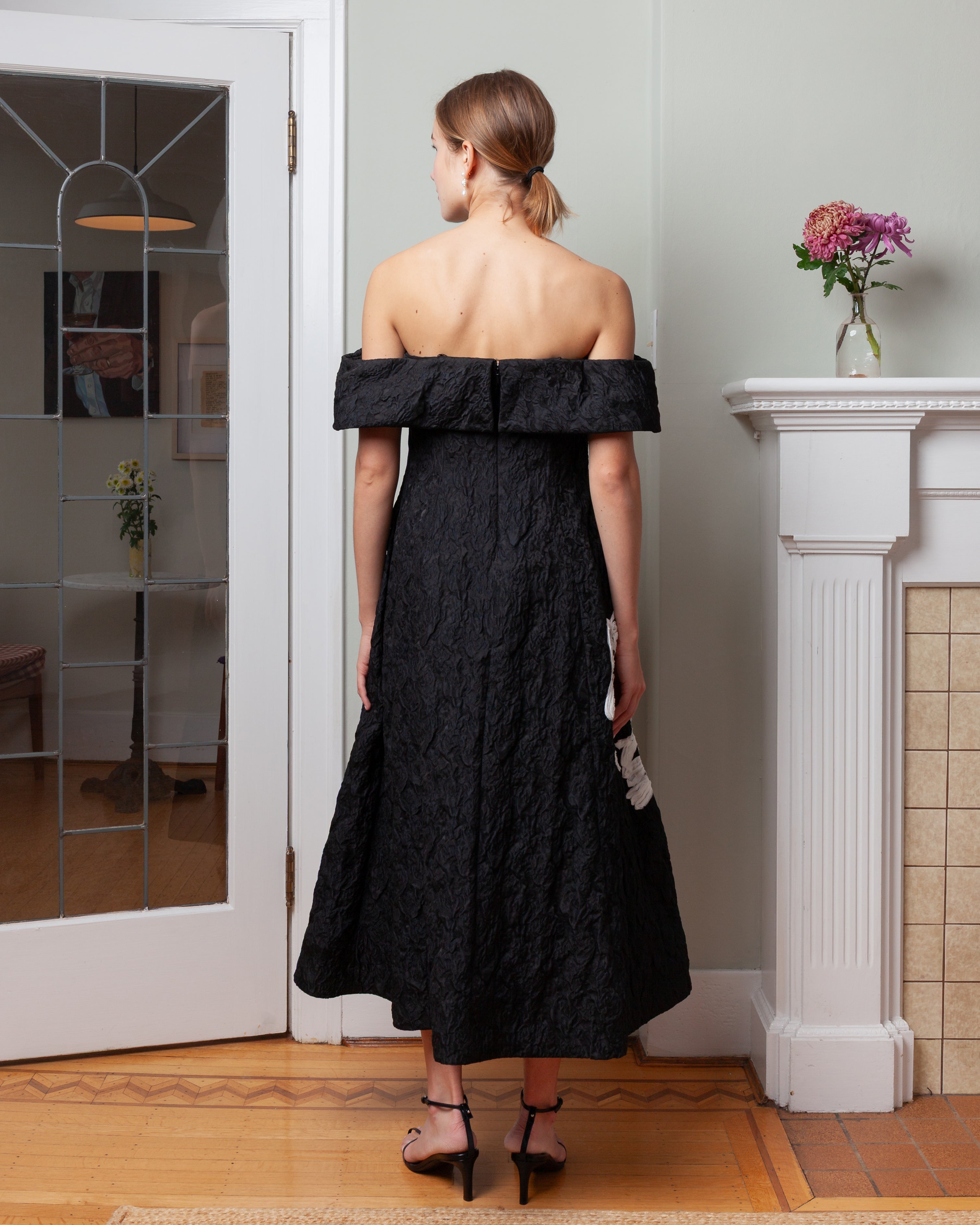 Off Shoulder Cocktail Dress - Black