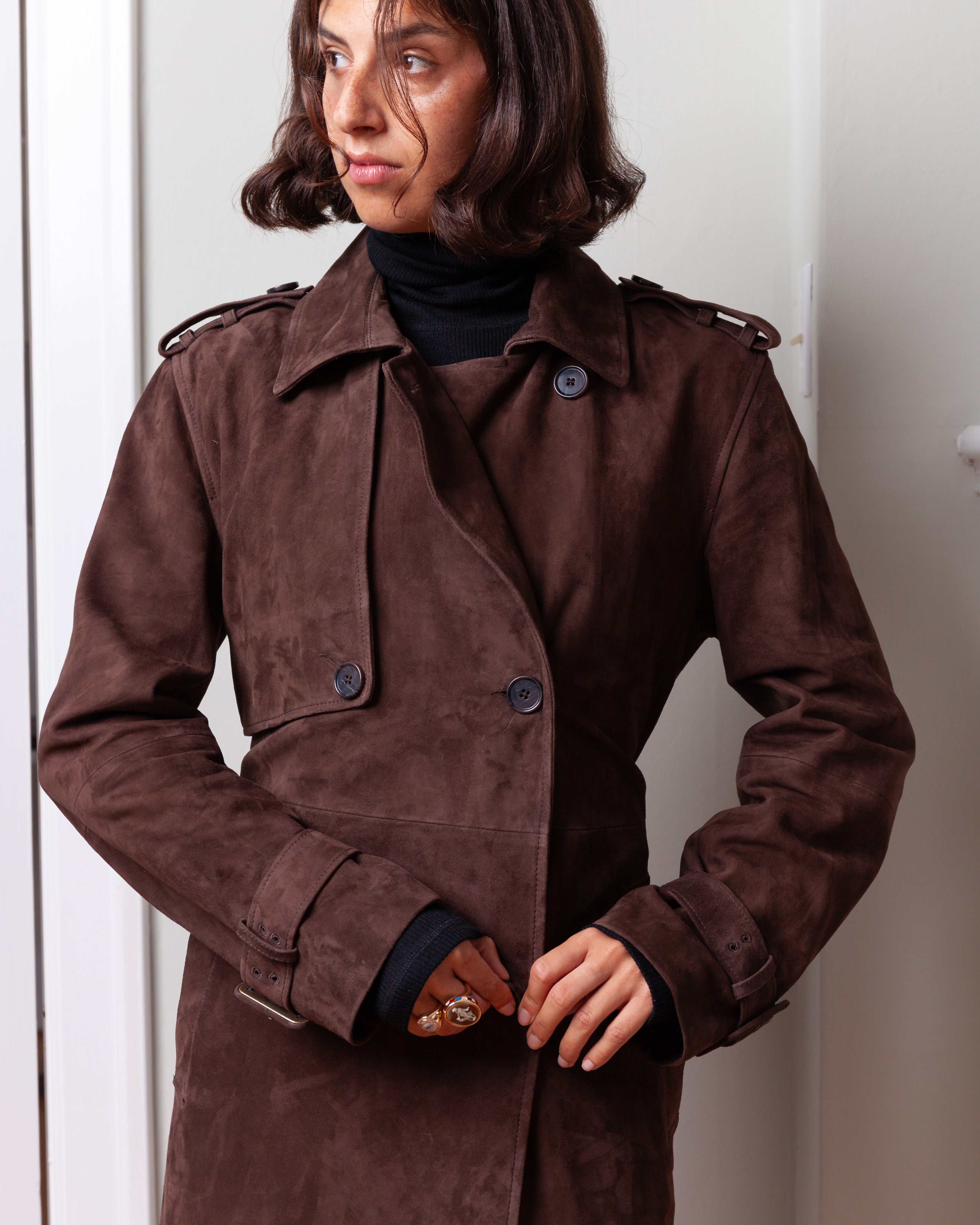 Arma-Benedict Goat Suede Shorty Jacket - Mud Brown-Jackets-Boboli-Vancouver-Canada