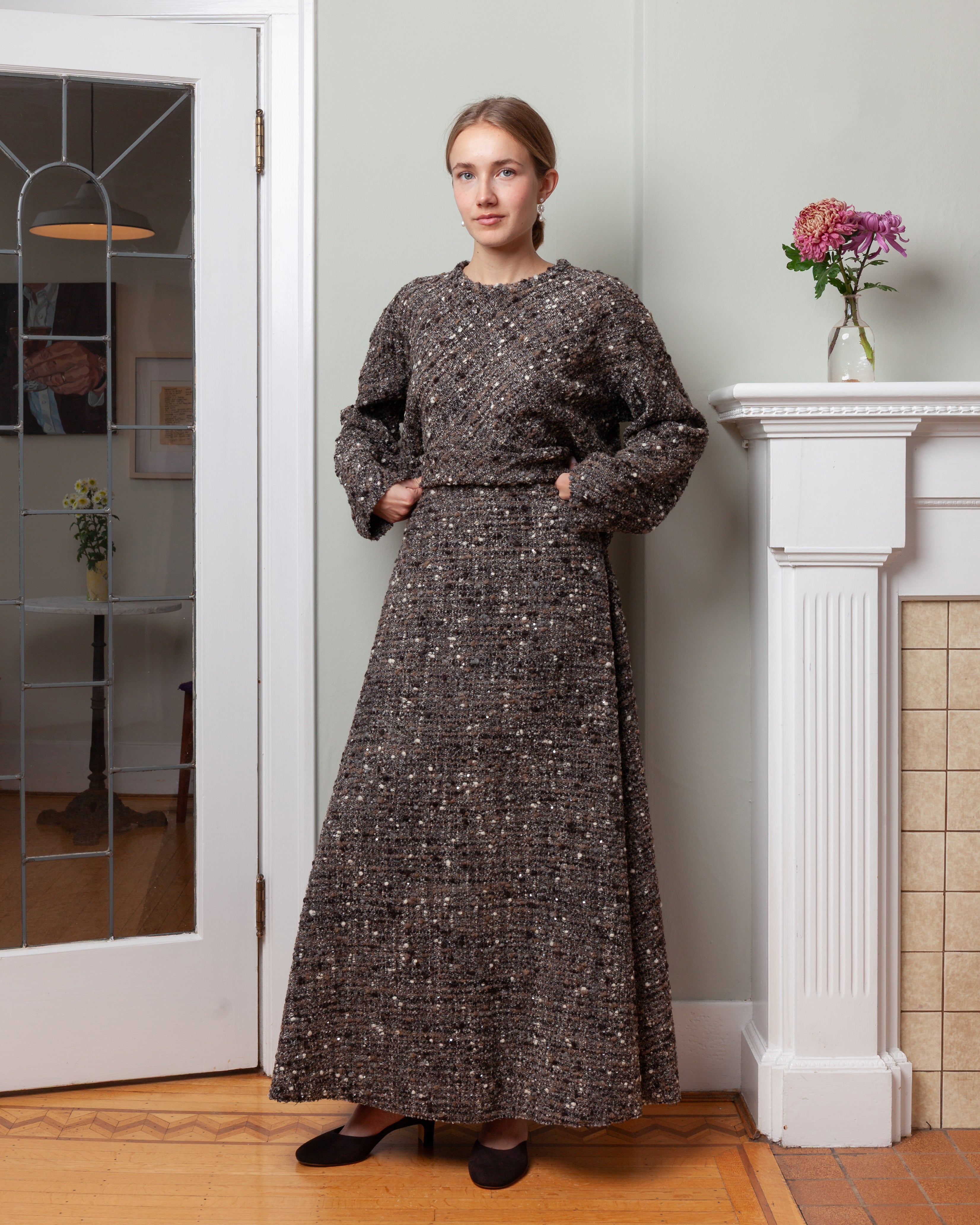 Boucle Skirt - Brown/Black