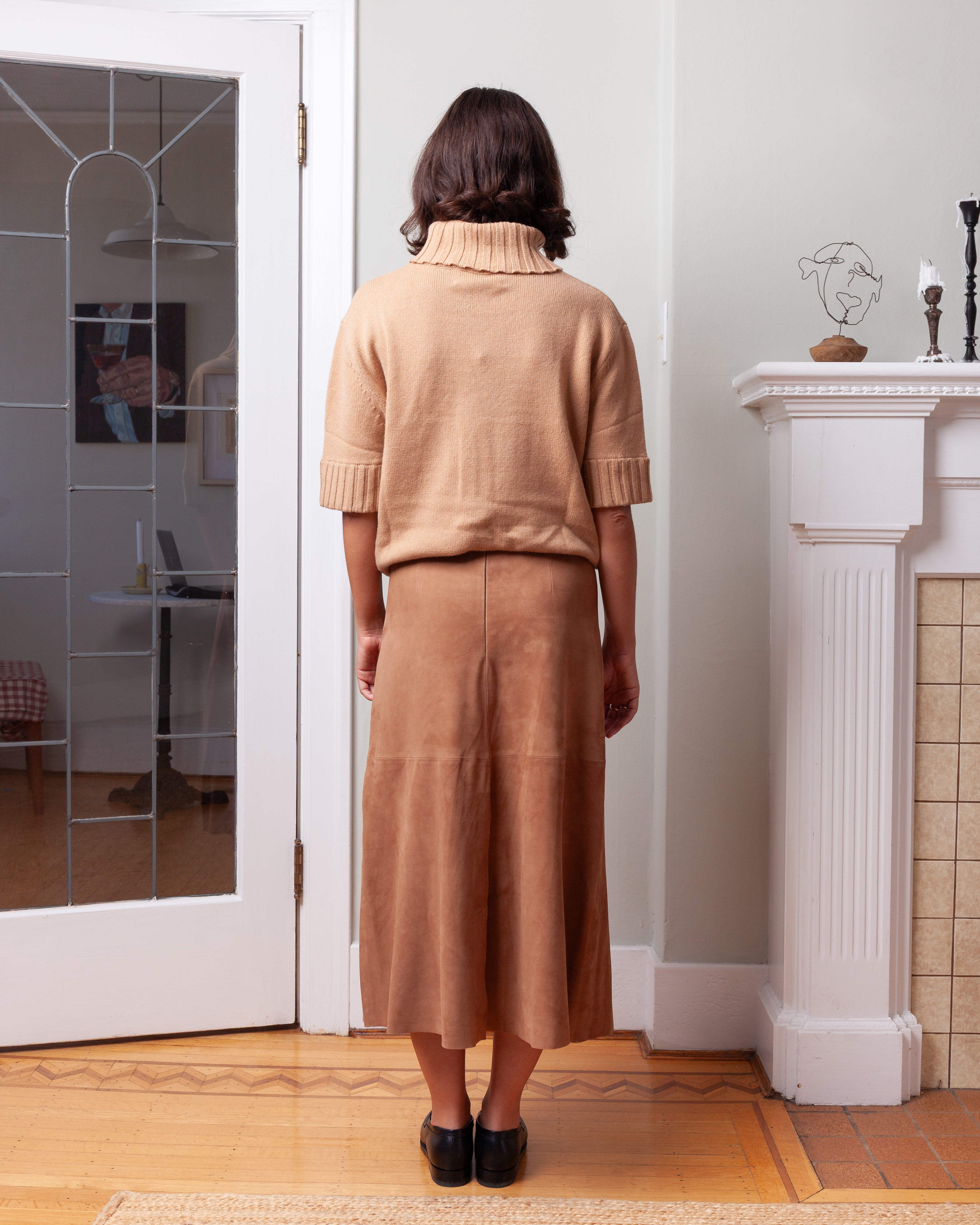Arma-Philipa Goat Suede Skirt - Oak-Skirts-Boboli-Vancouver-Canada