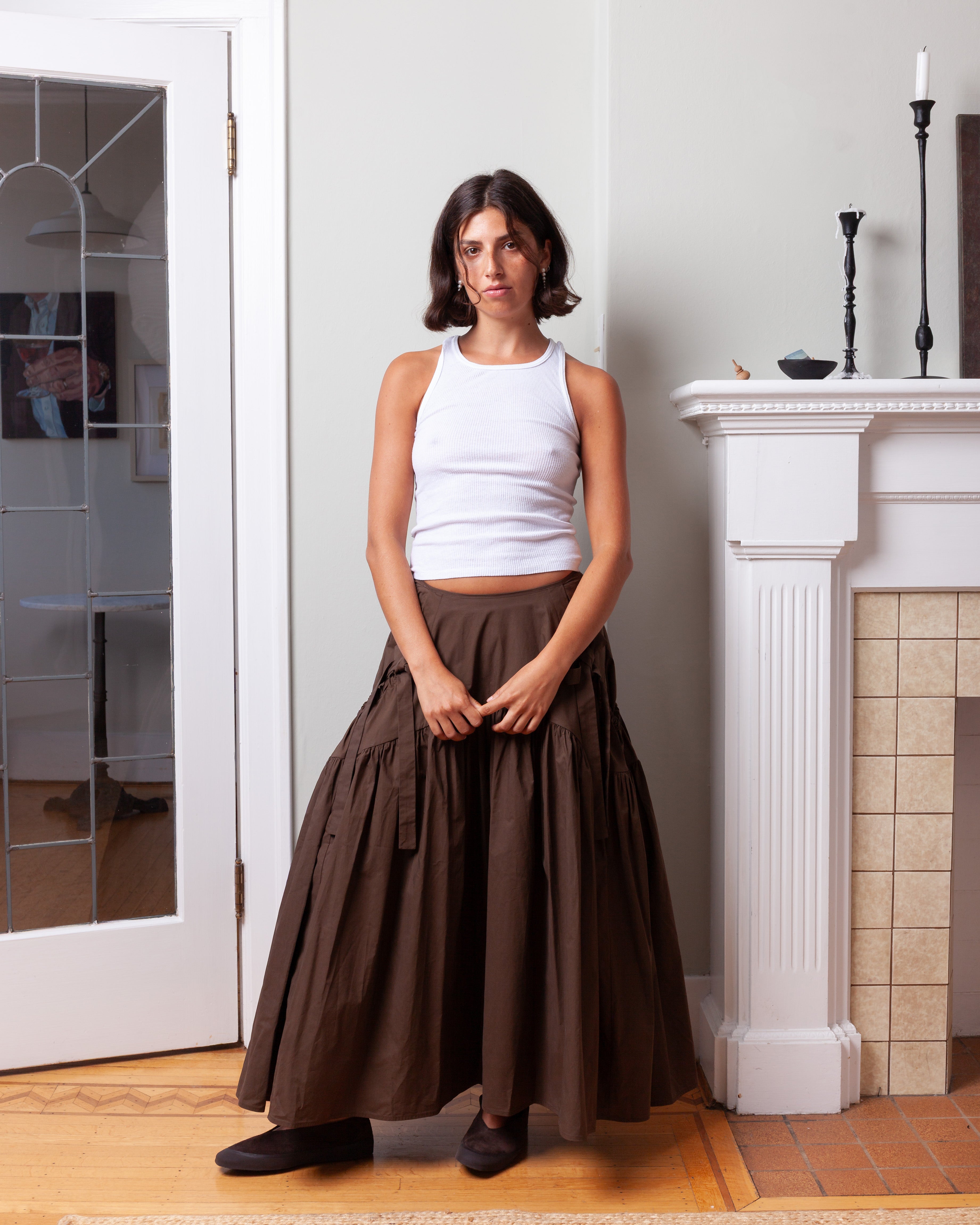 Cecilie Bahnsen-Justice Skirt - Brown-Skirts-Boboli-Vancouver-Canada