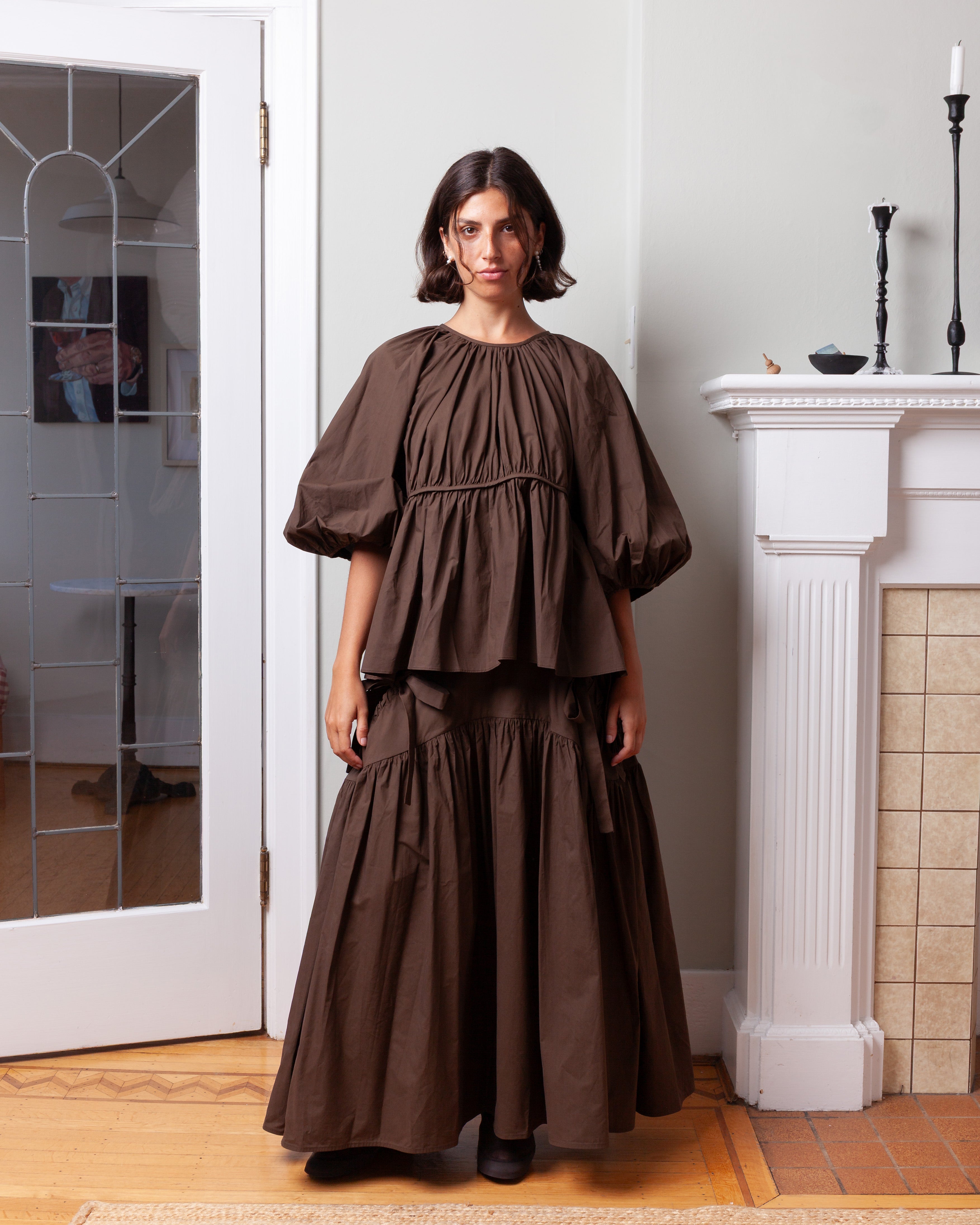 Cecilie Bahnsen-Amo Top - Brown-Tops-Boboli-Vancouver-Canada