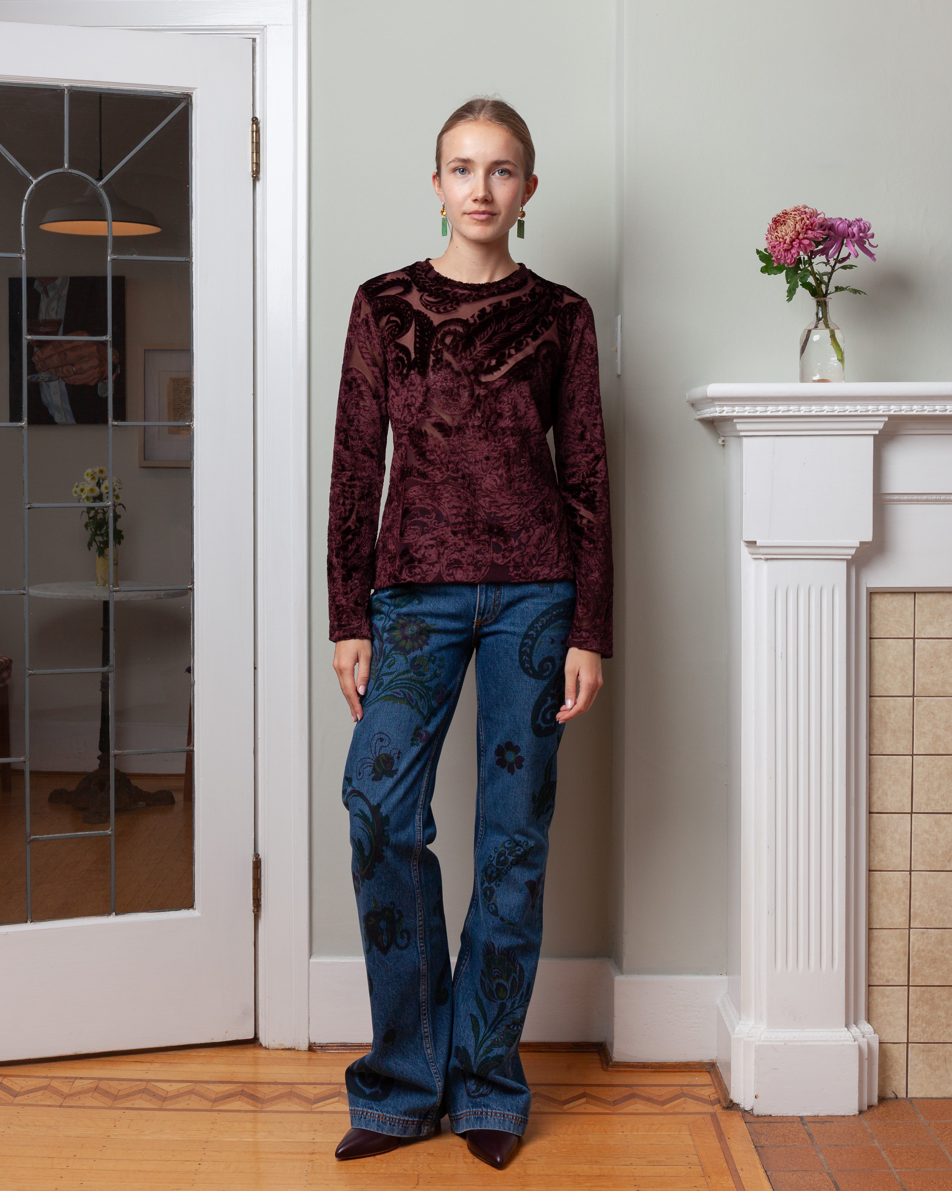 L.S. Jersey Top - Burgundy