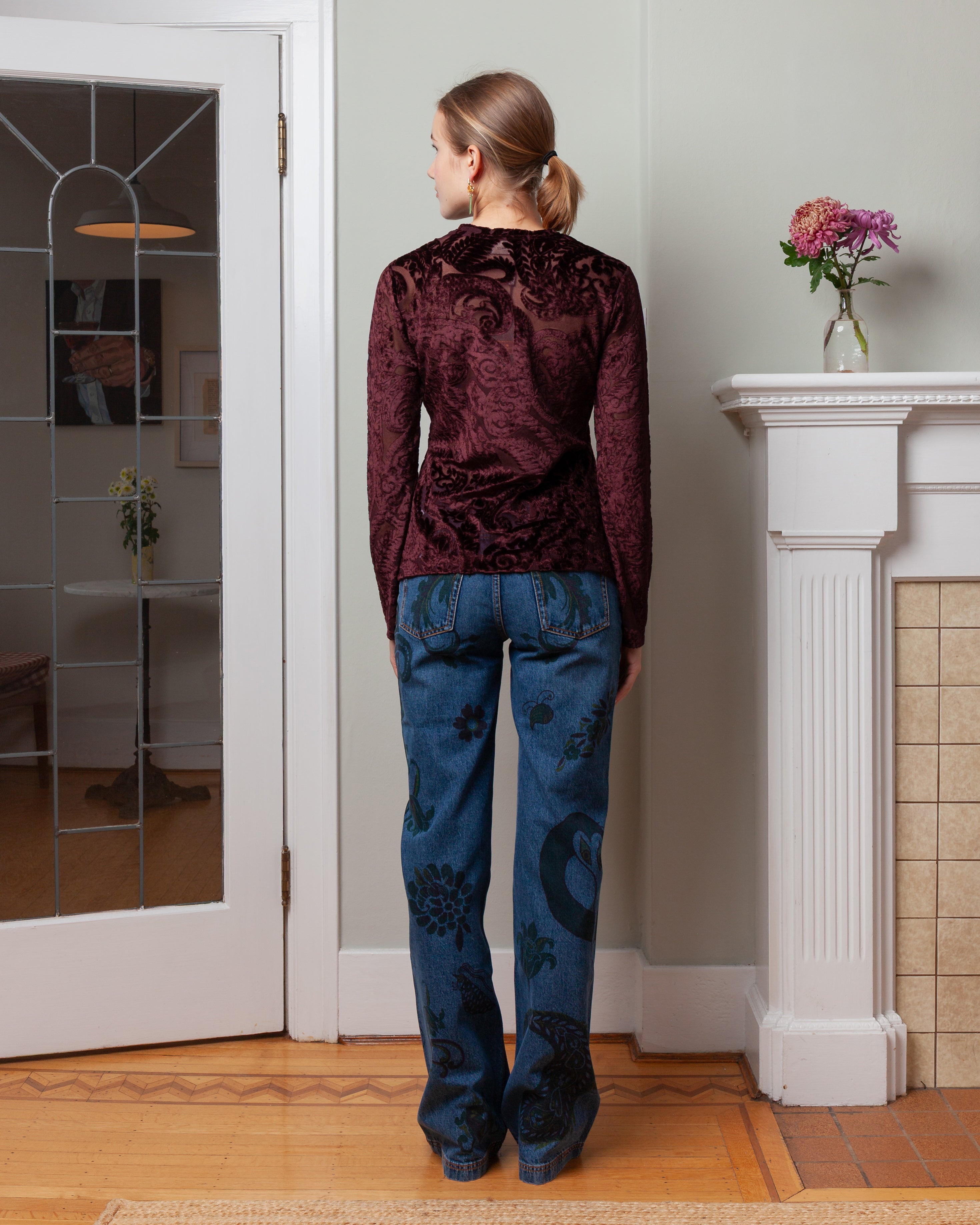 L.S. Jersey Top - Burgundy