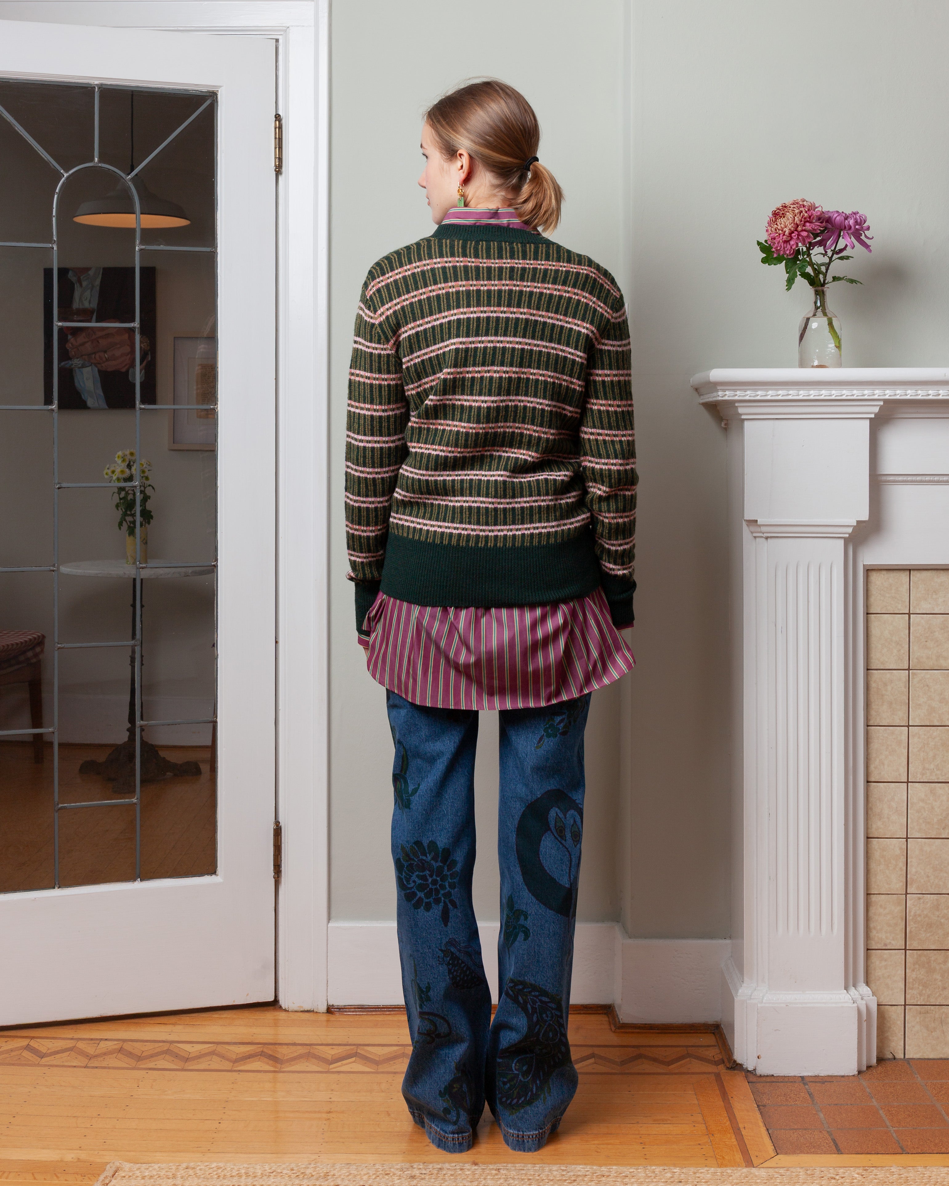 Wool-Blend Jacquard Sweater - Green/Multi