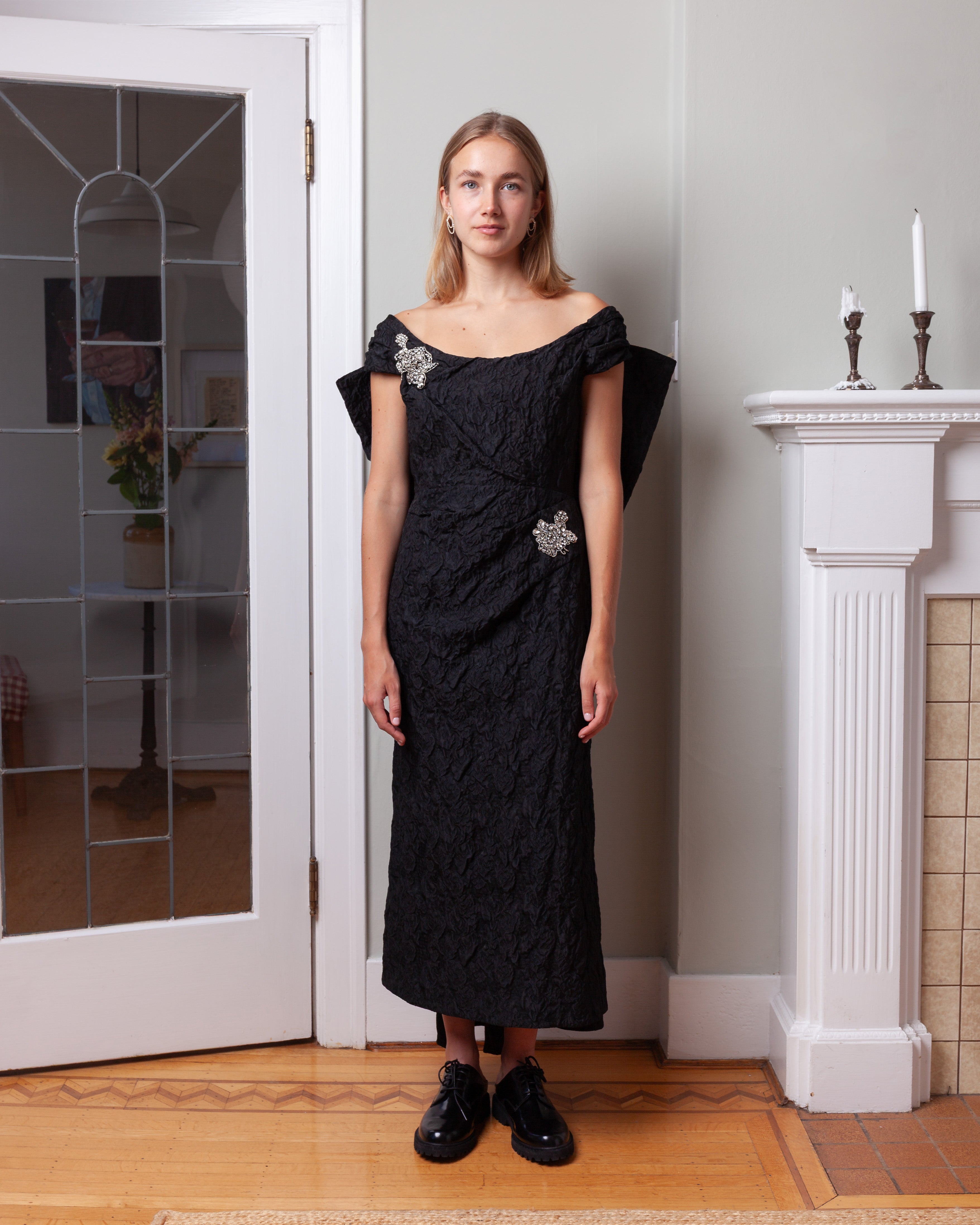 Off Shoulder Cocktail Dress - Black