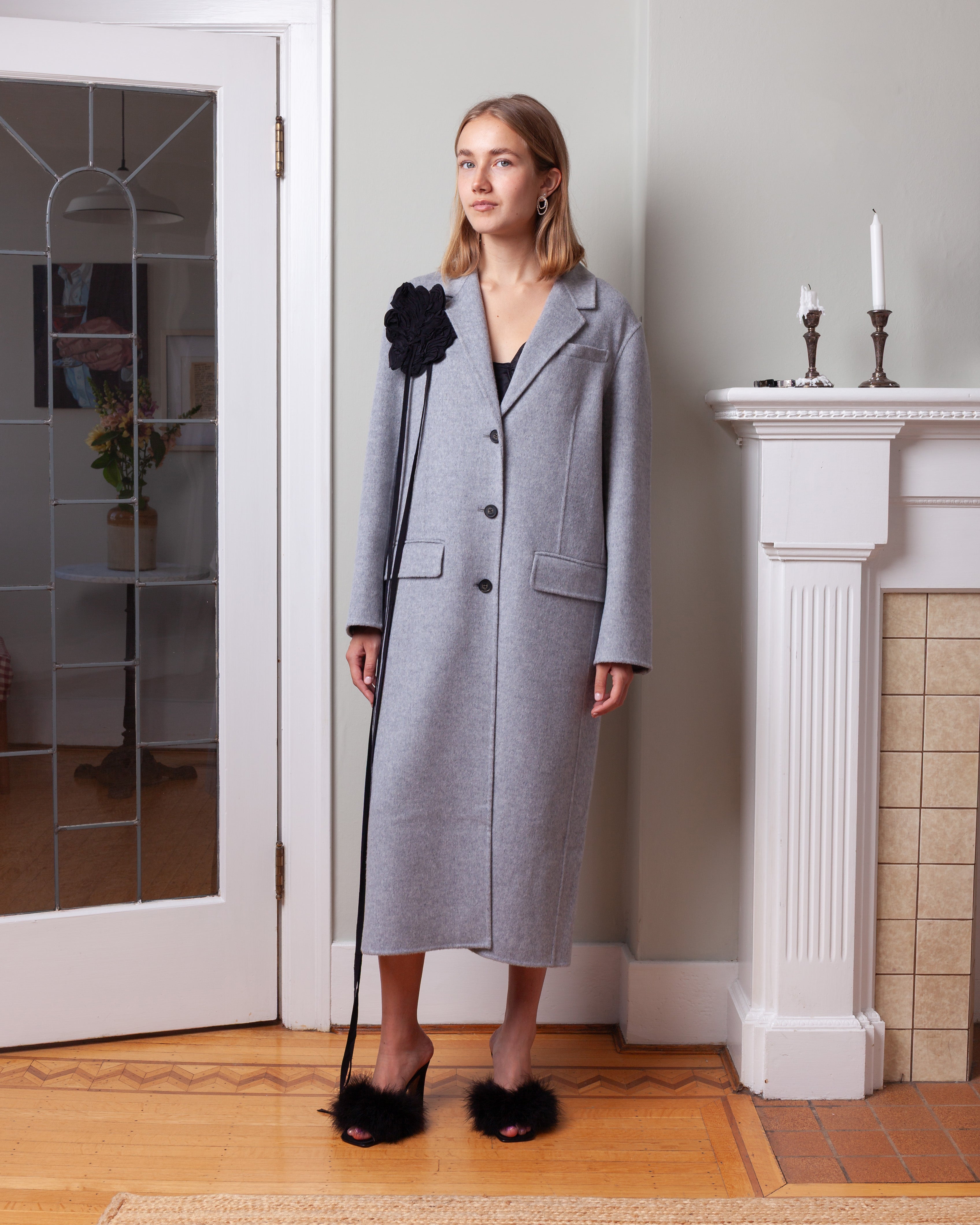 Tailored Coat - Grey Melange