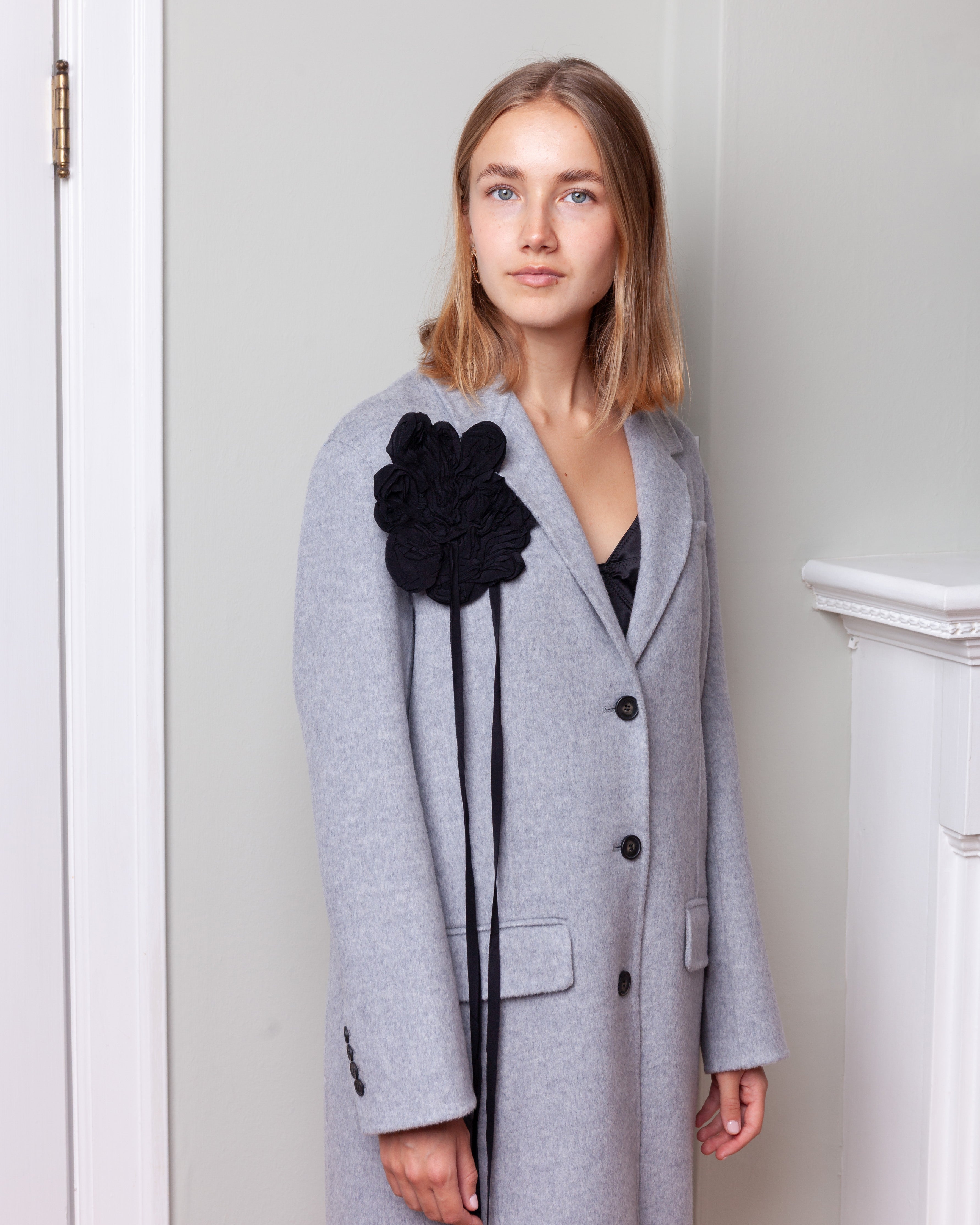 Tailored Coat - Grey Melange