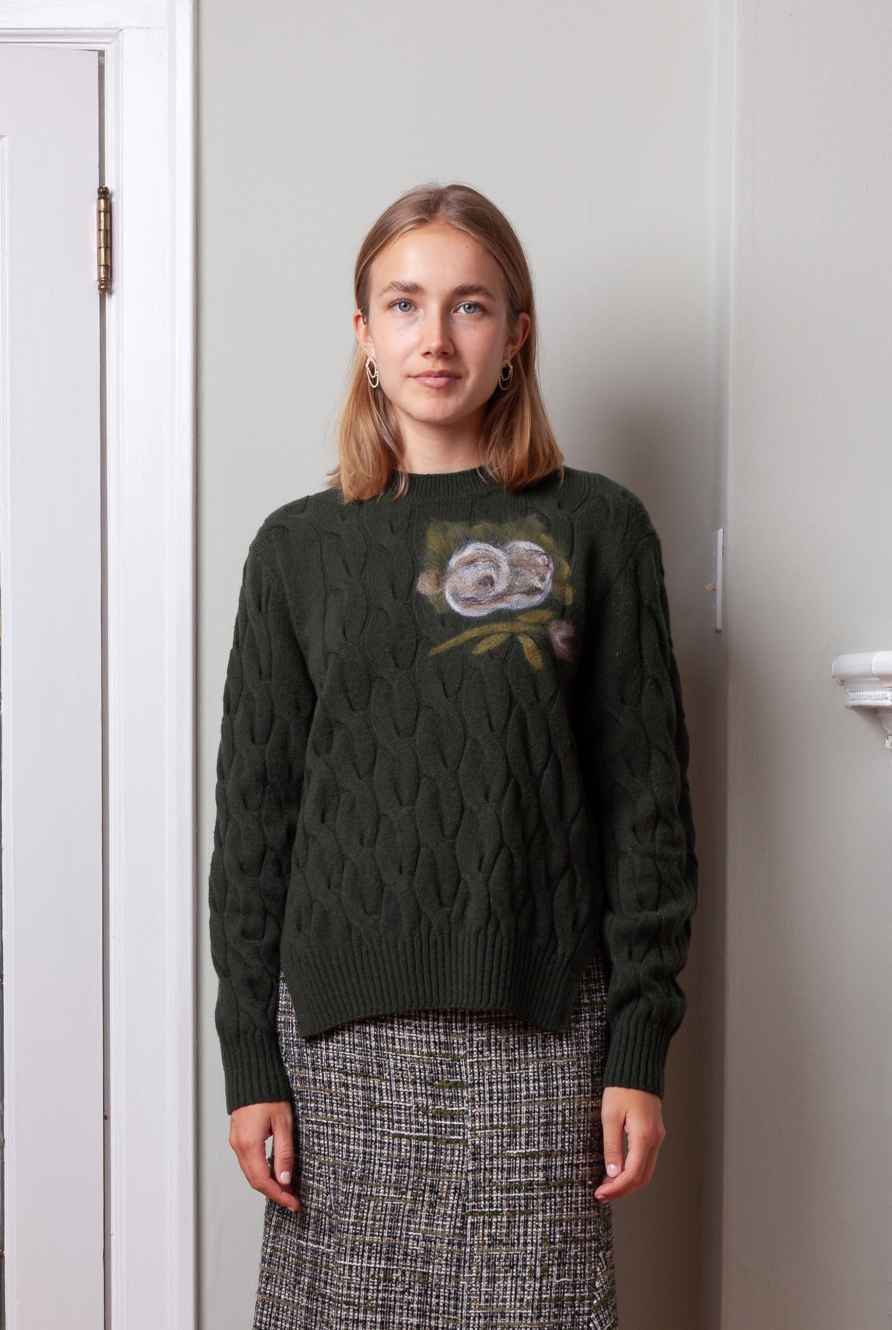 Crew Neck Jumper - Dark Olive