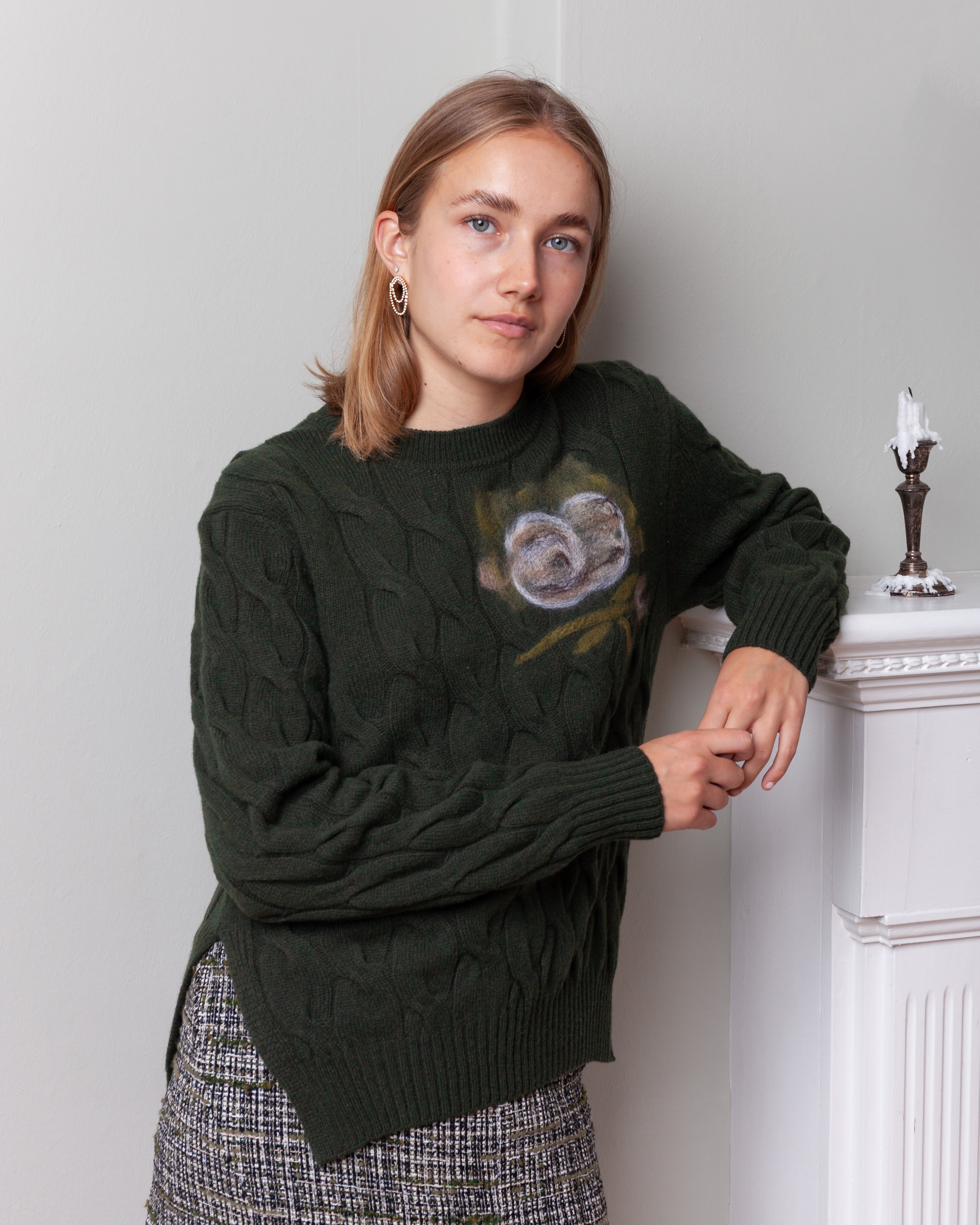 Crew Neck Jumper - Dark Olive