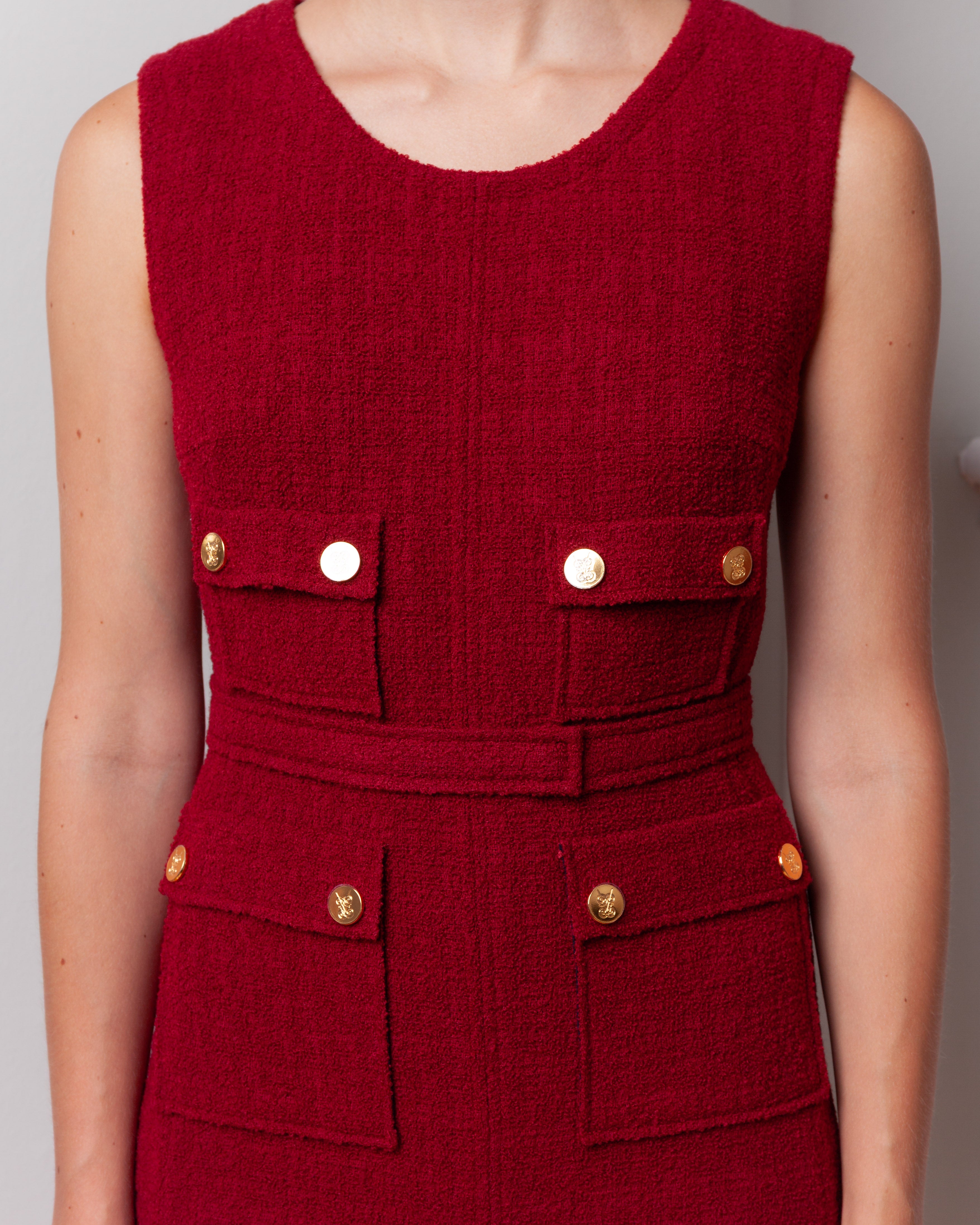 Giambattista Valli-Short Dress in Boucle - Titan Red-Dresses-Boboli-Vancouver-Canada