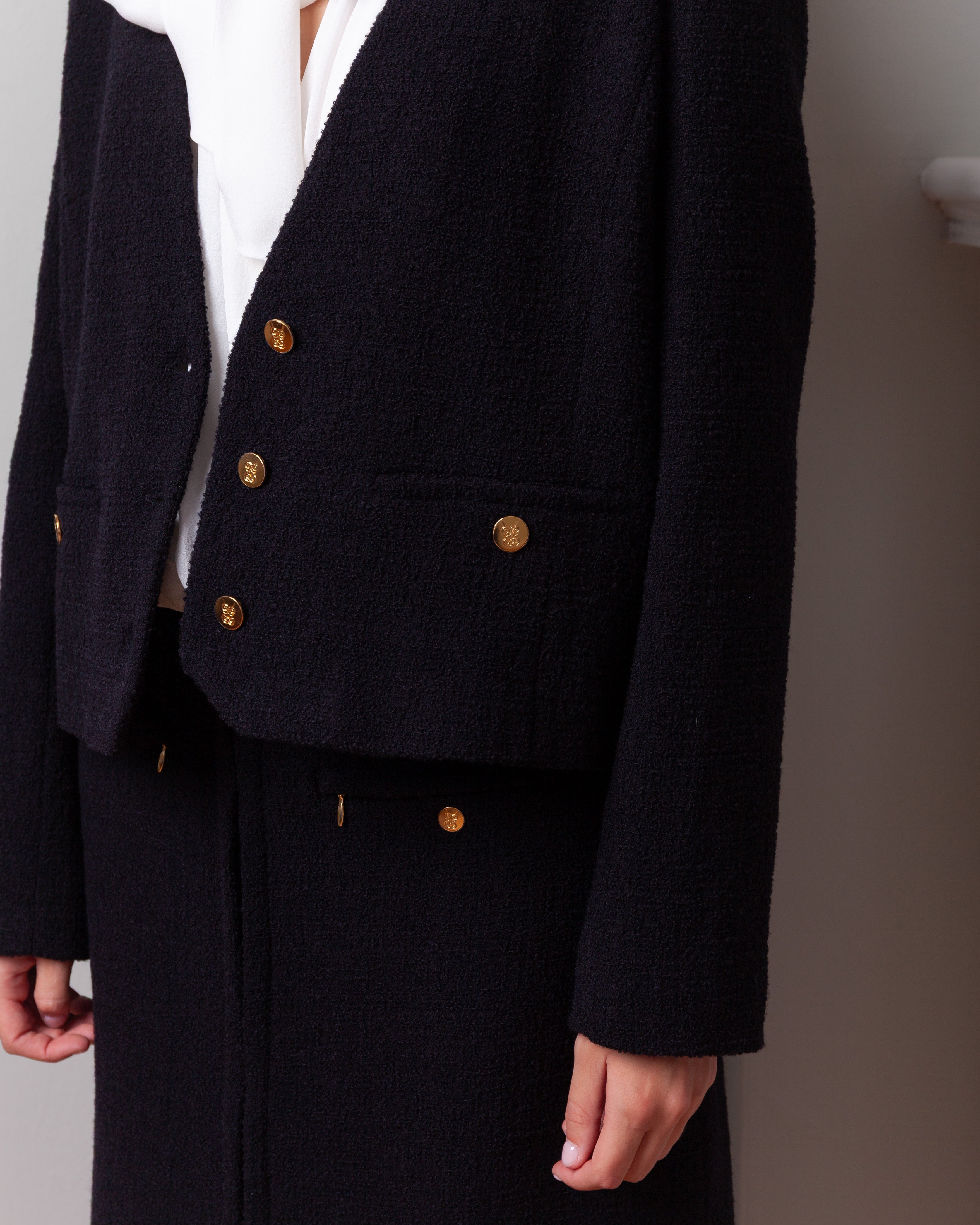 Giambattista Valli-Boucle Jacket - Black-Jackets-Boboli-Vancouver-Canada