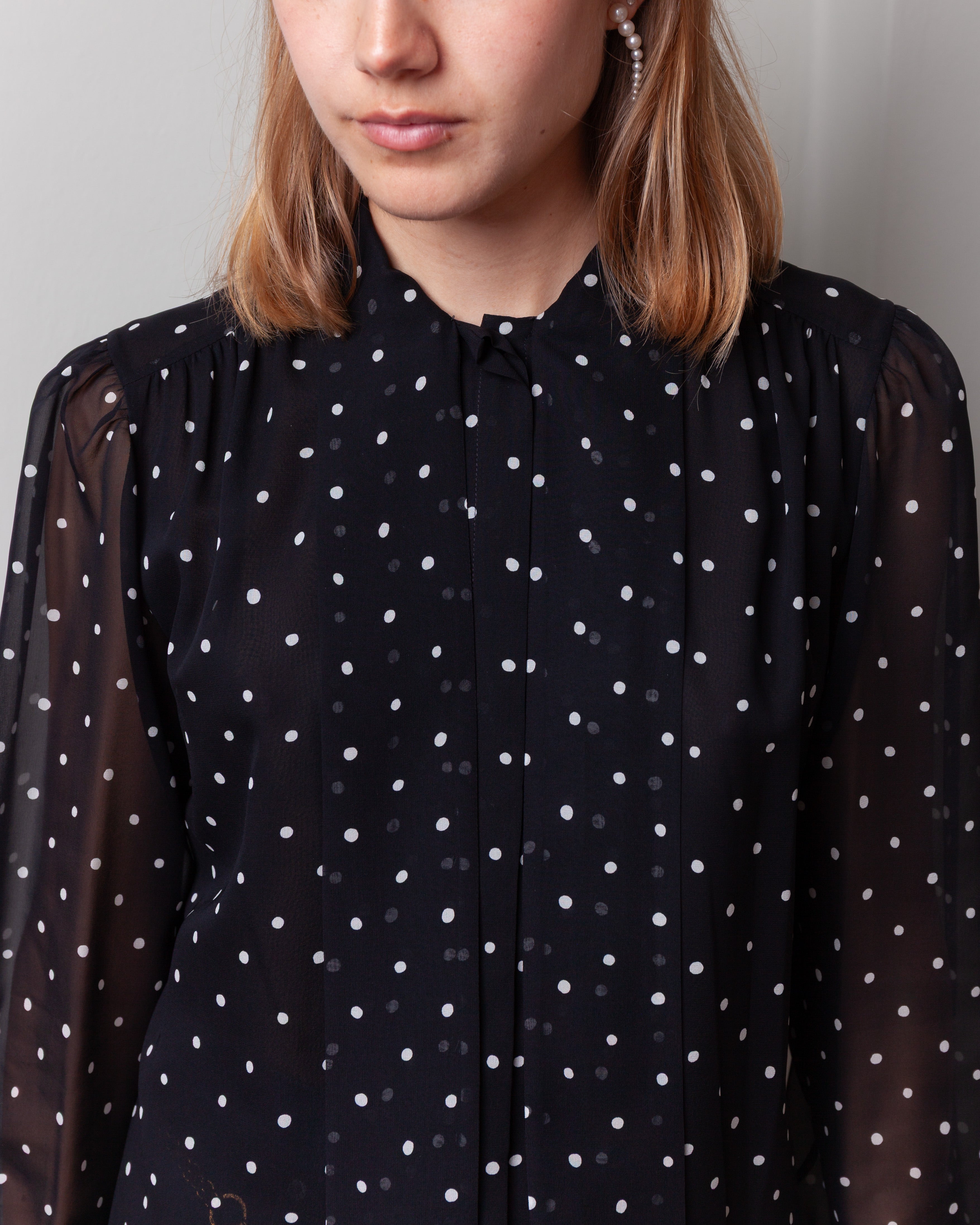 Giambattista Valli-Blouse w/Polka Dots - Black/White-Tops-Boboli-Vancouver-Canada