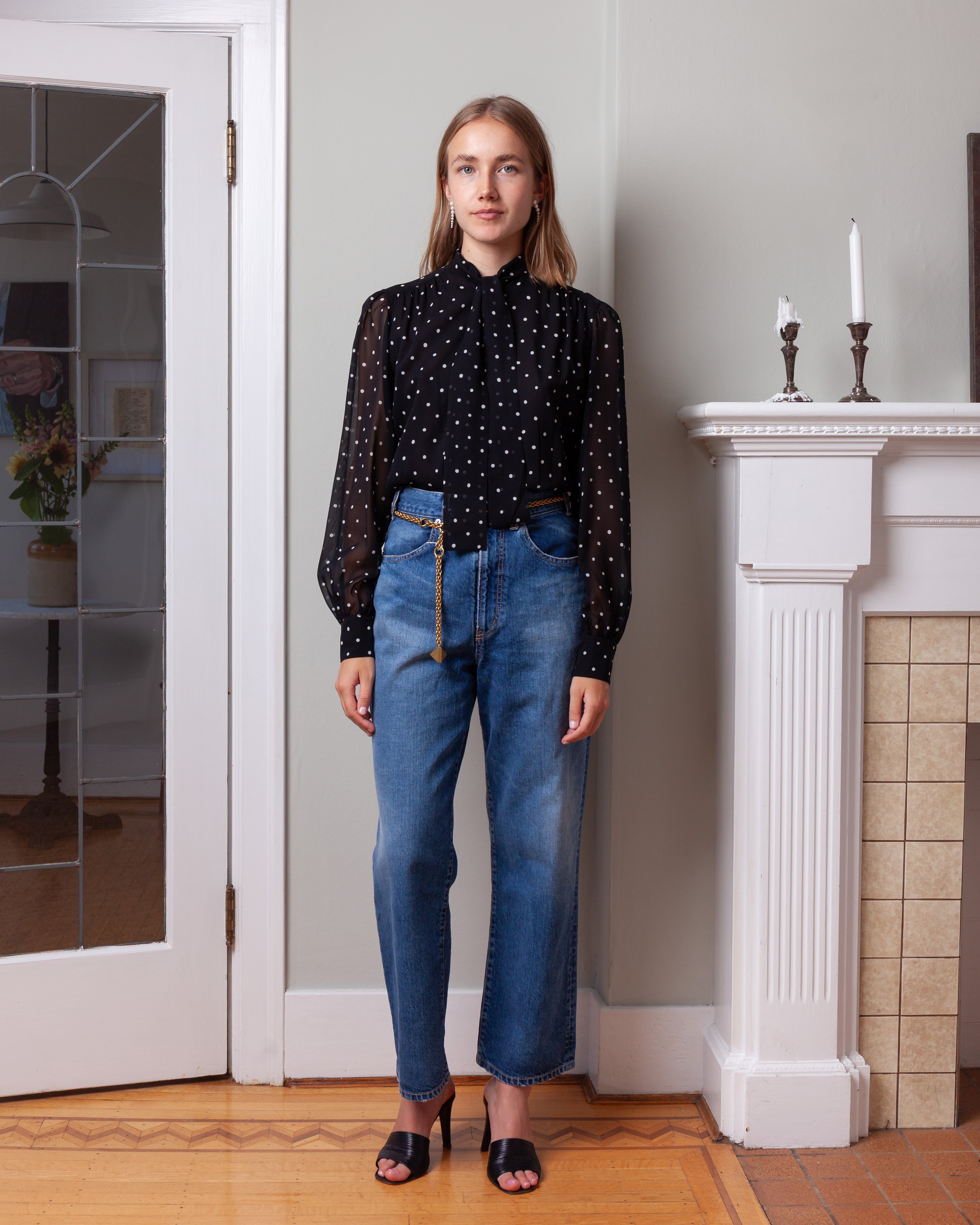 Giambattista Valli-Blouse w/Polka Dots - Black/White-Tops-Boboli-Vancouver-Canada