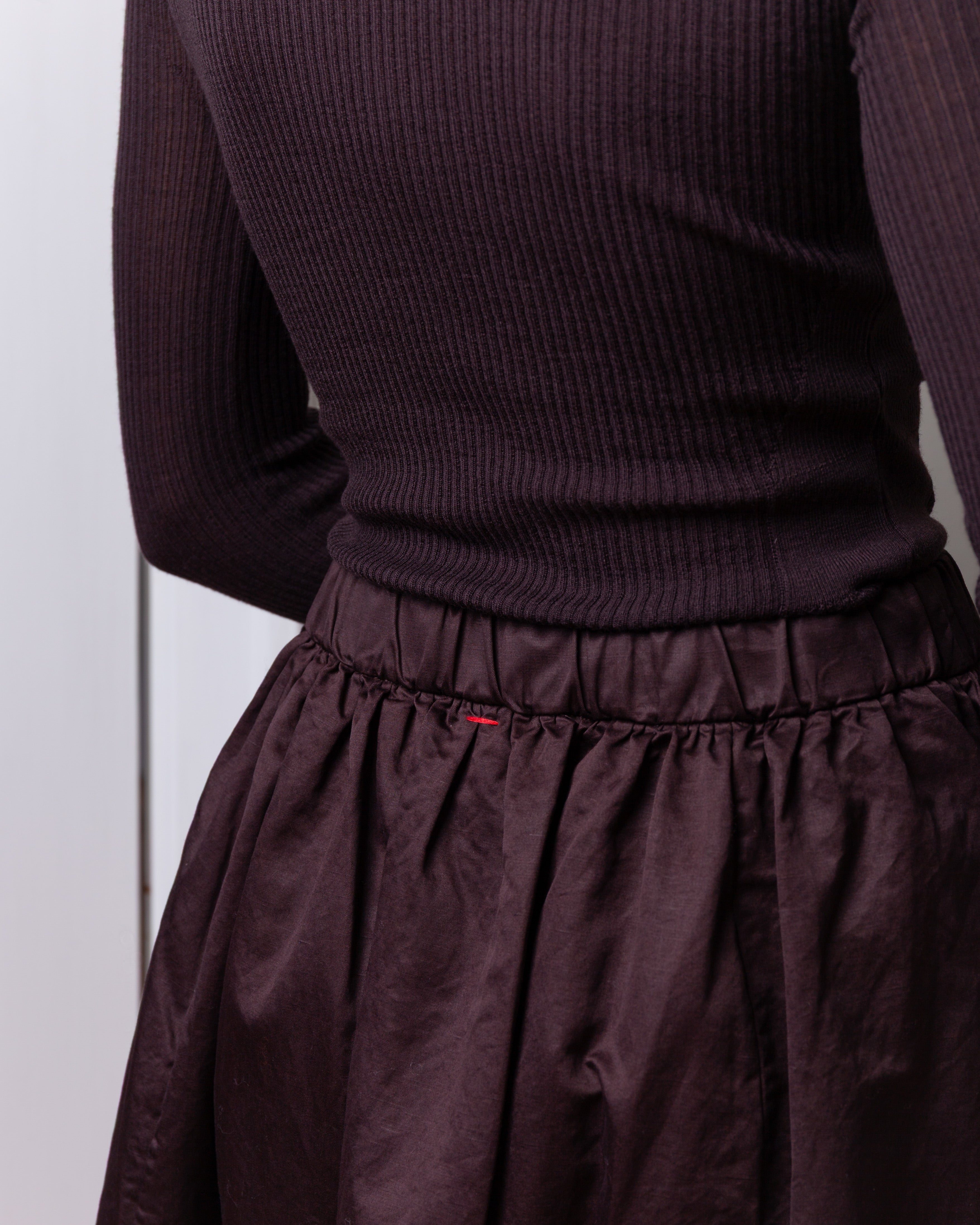 Rib Turtleneck - Rib Light Wool - Dark Brown