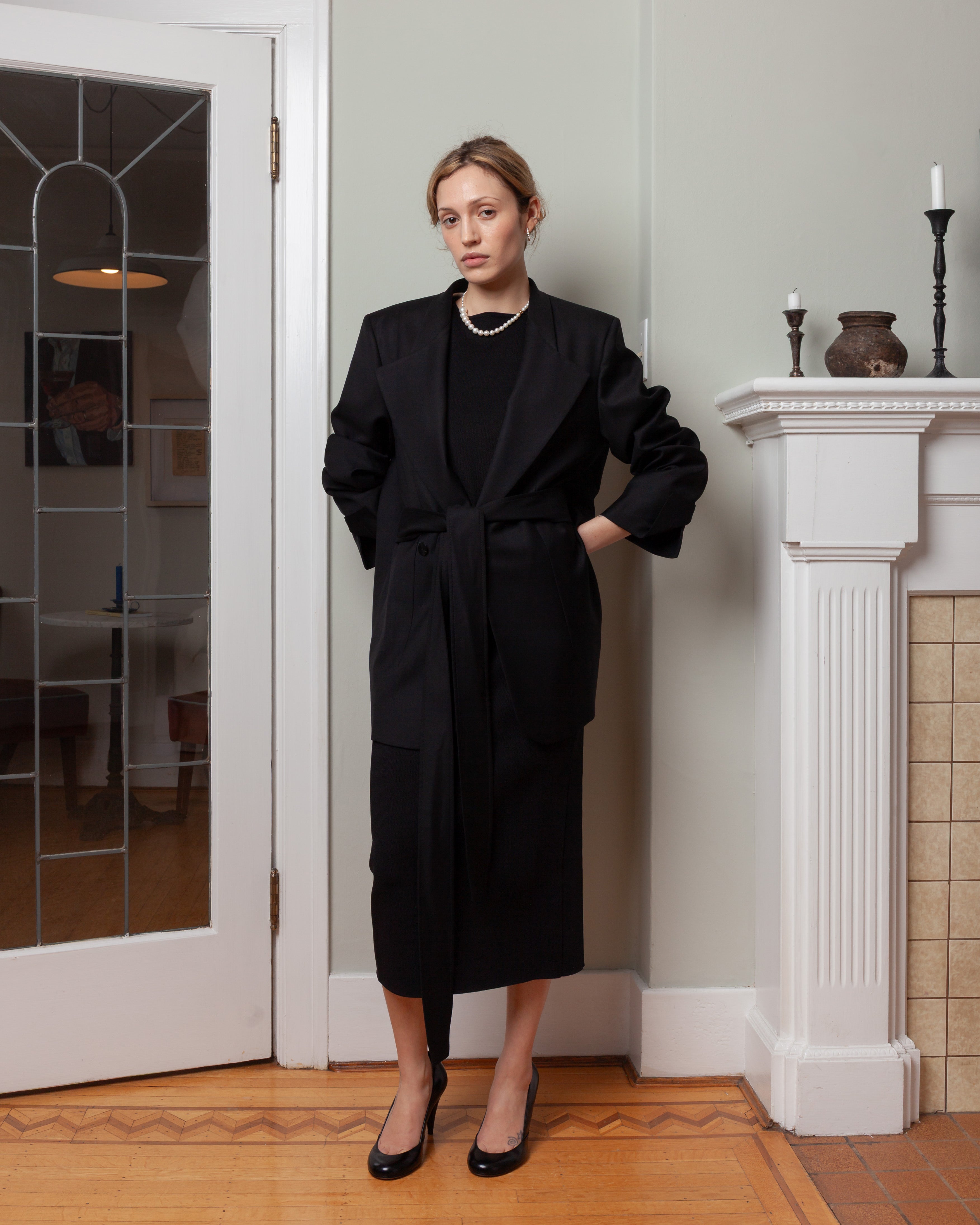 Silk Pencil Skirt - Black