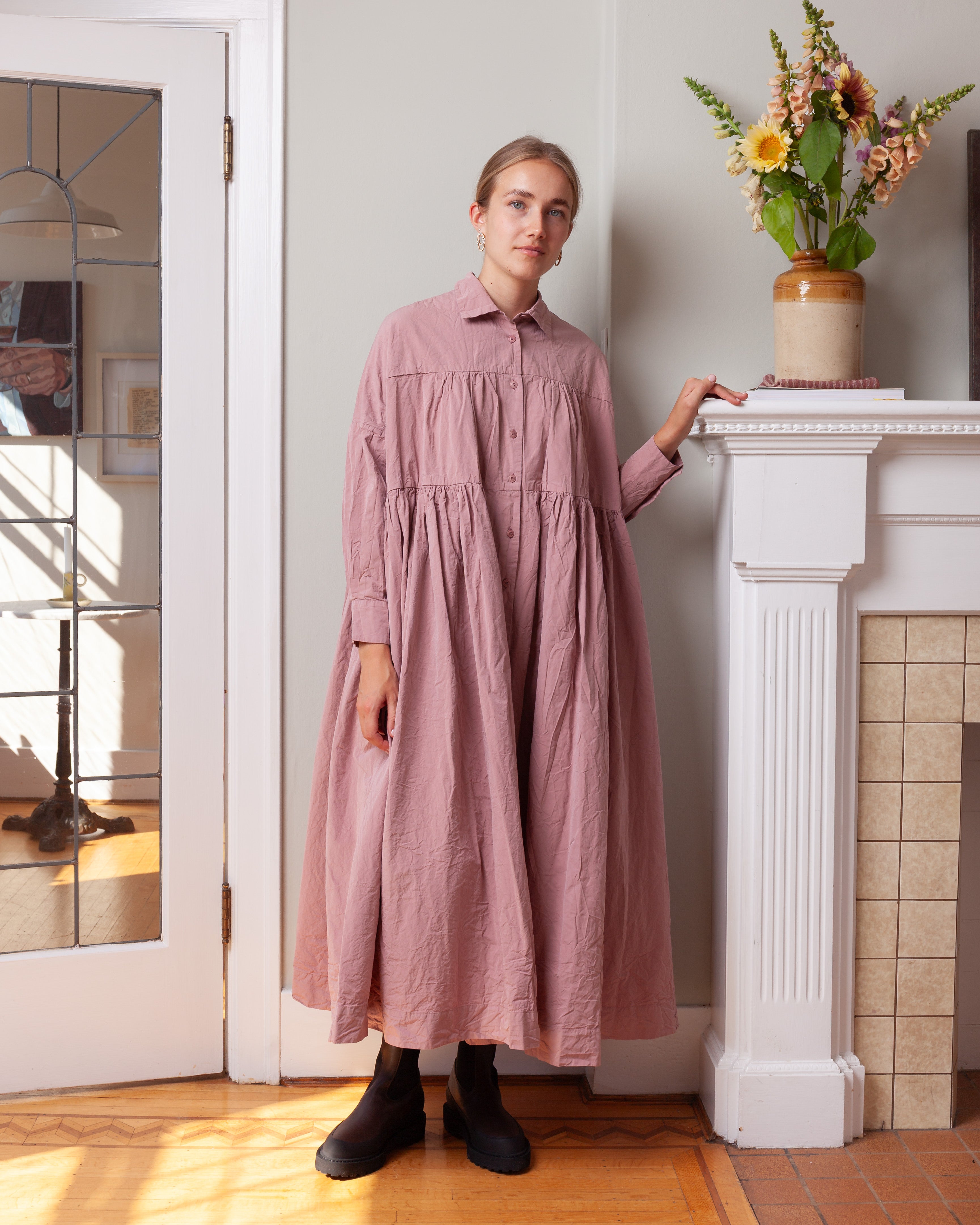 Square L.S. Dress - Paper Cot - Pink