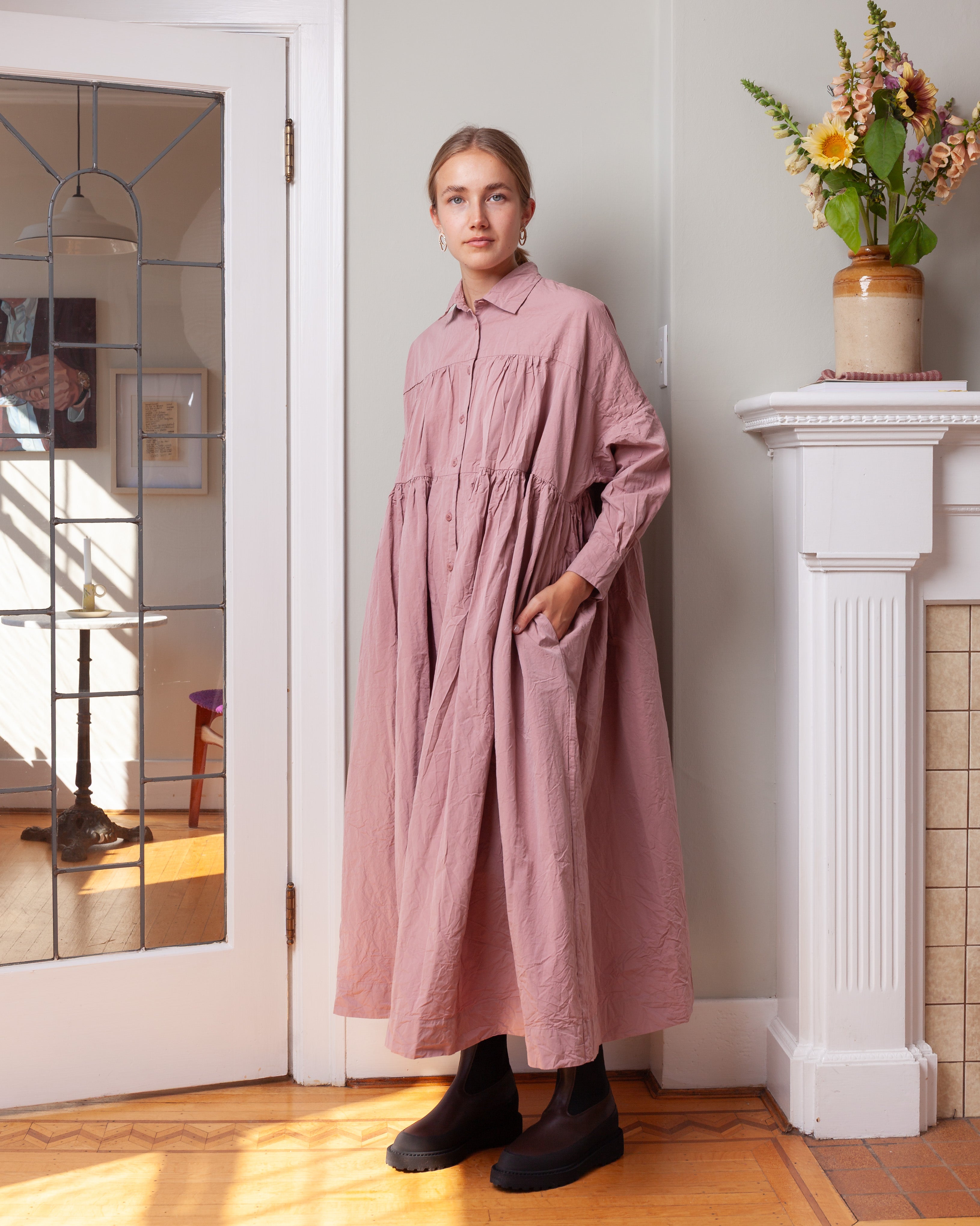 Square L.S. Dress - Paper Cot - Pink