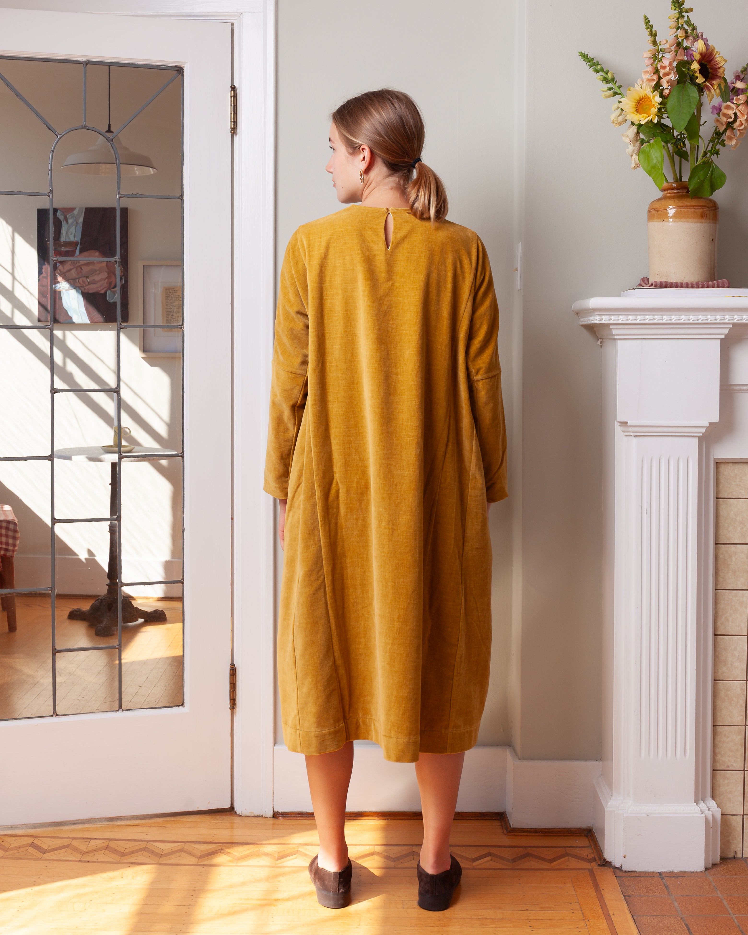 PYJ Rouch Dress - L Velvet - Ocra