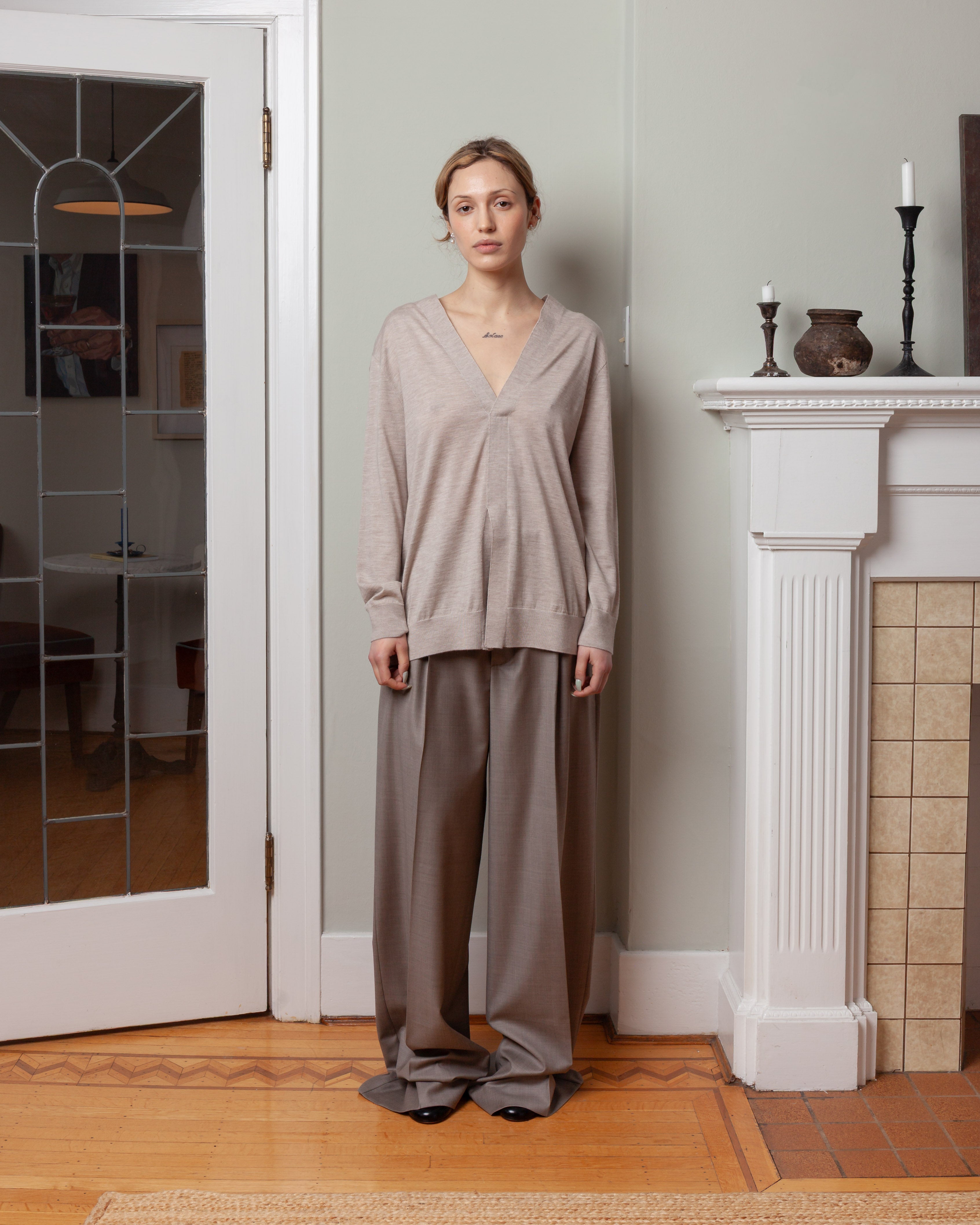 V-Neck Sweater - Sand