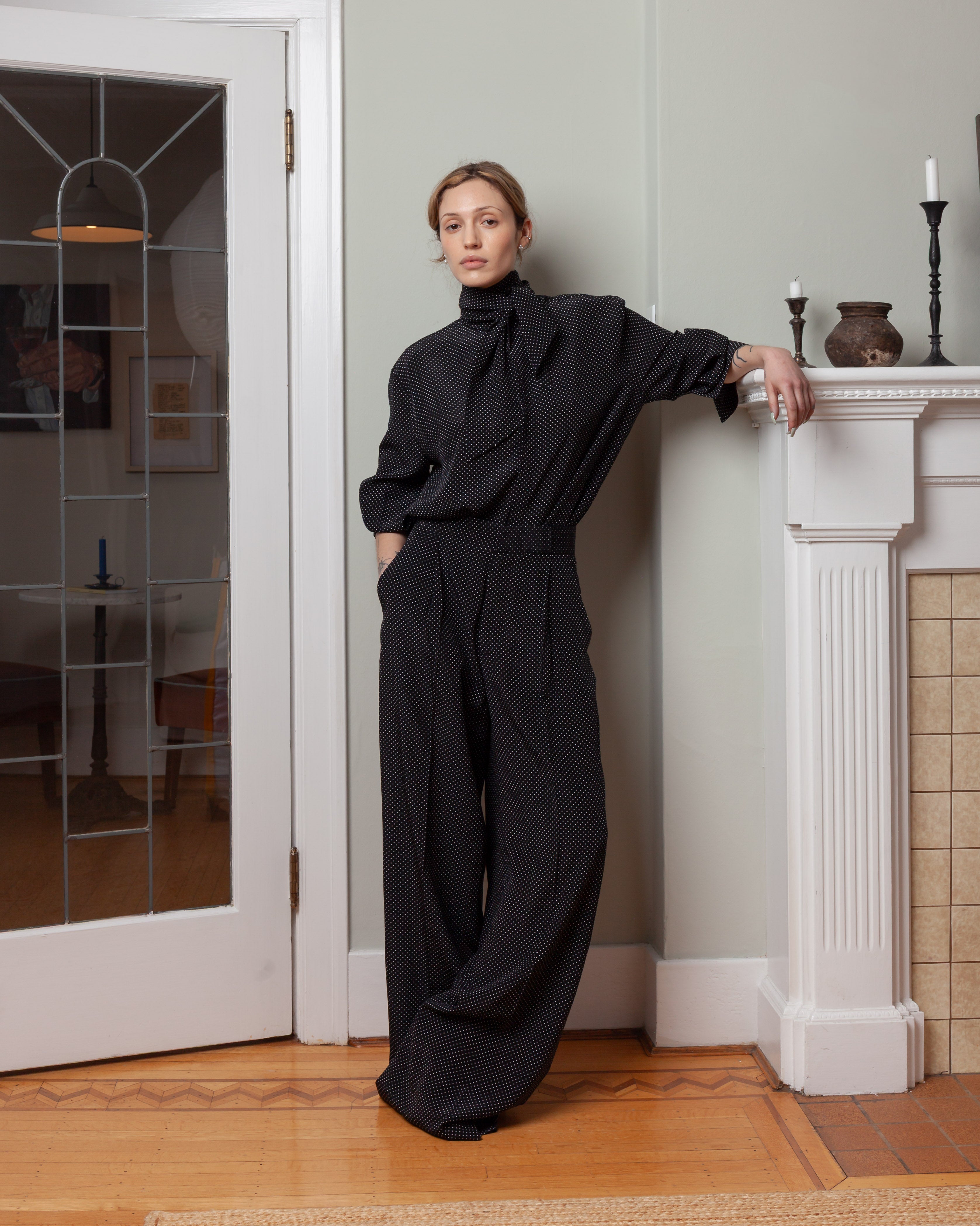 Silk Bogart Trousers - Micro Pois