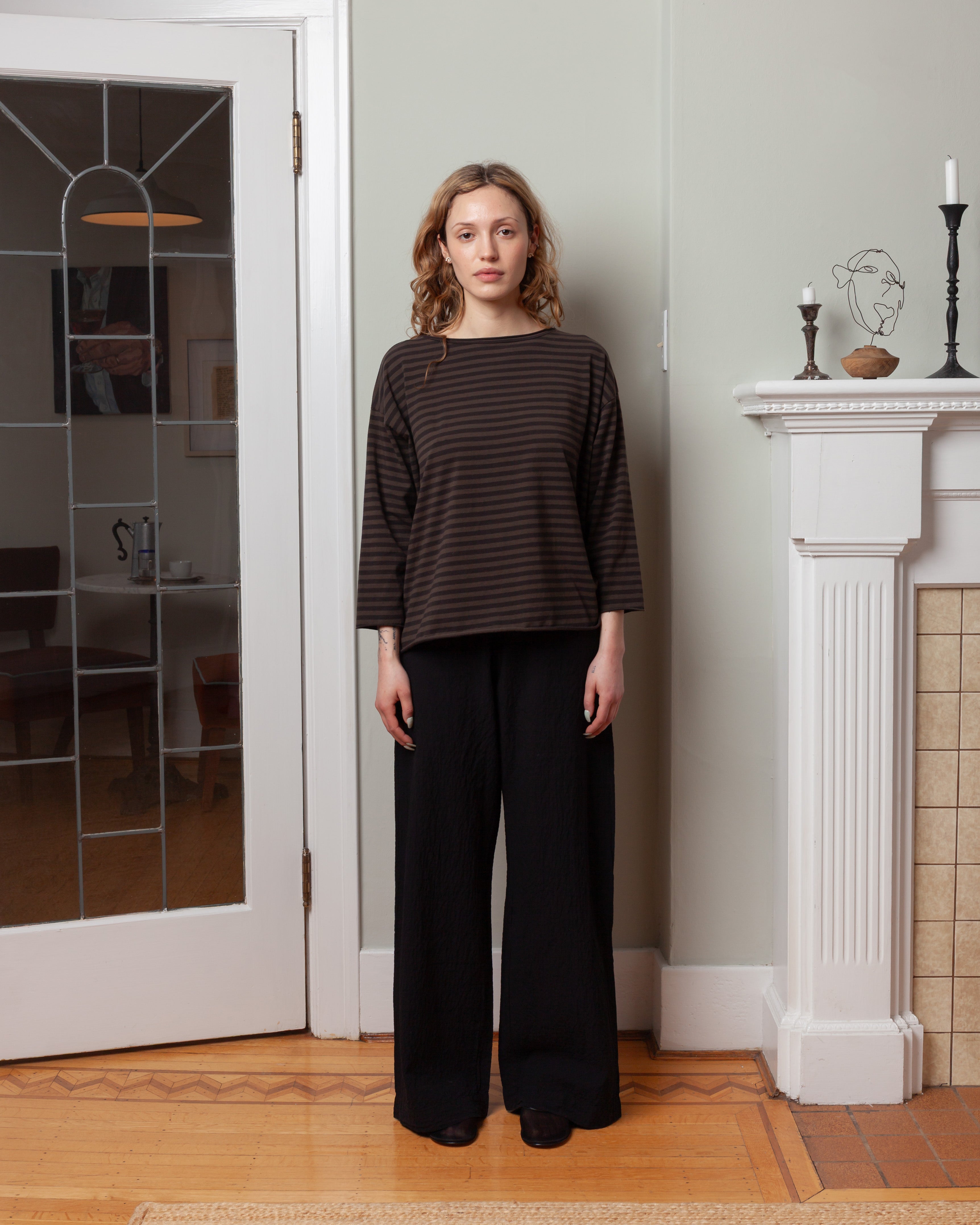 Lolita Top - Striped Jersey Maron