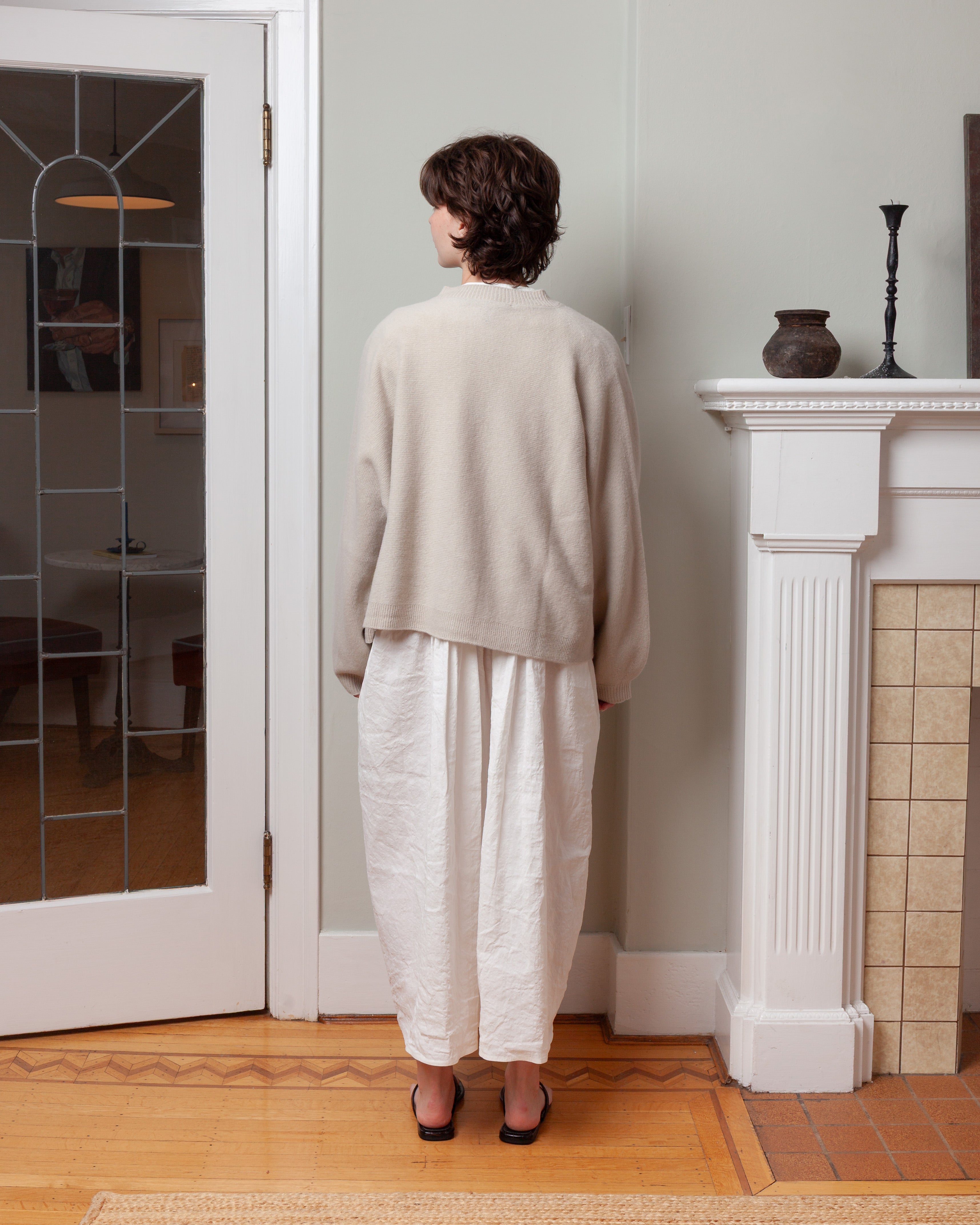 Oversized Cardigan Crewneck - Natural