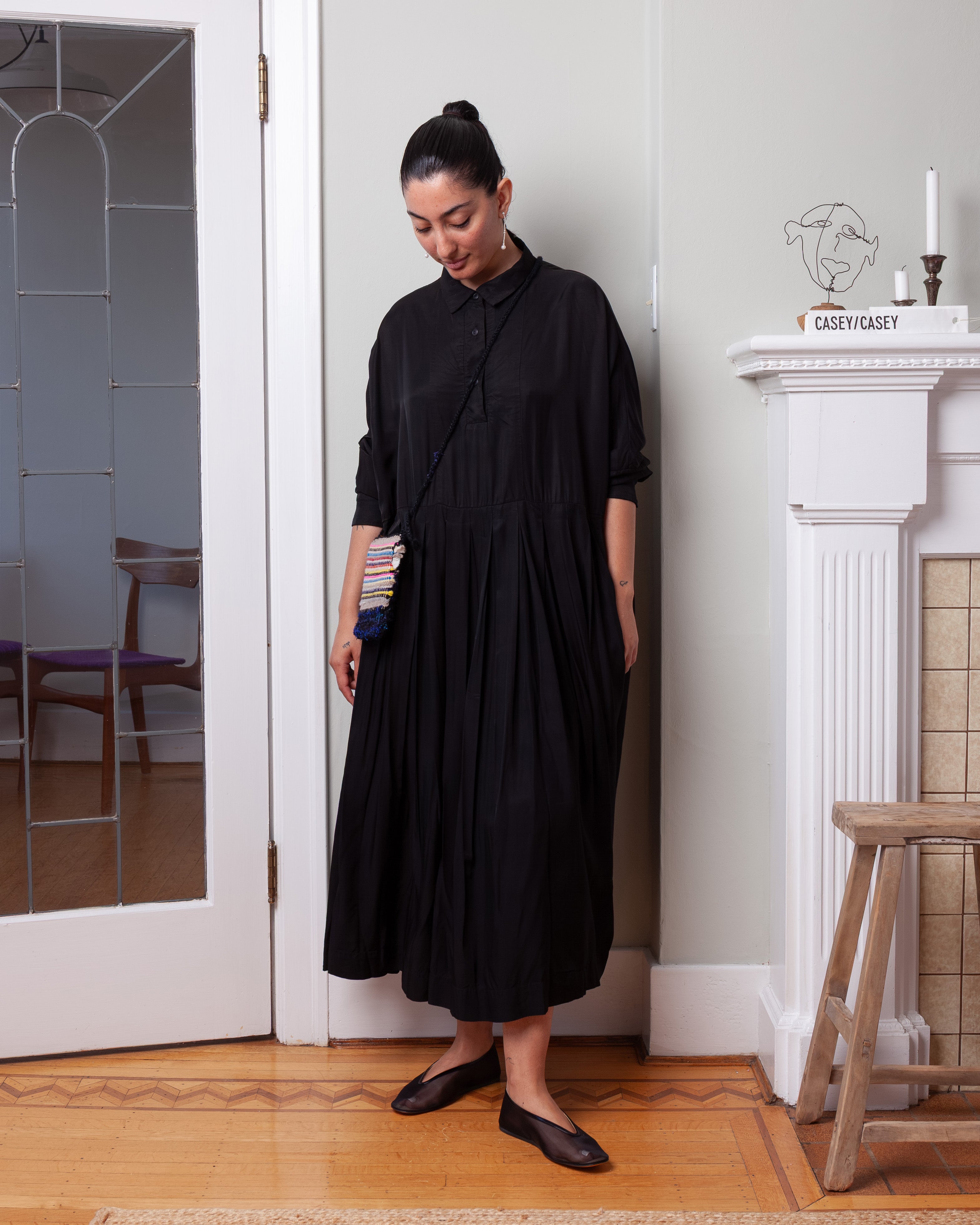 Waga Box Dress - Cupro - Black