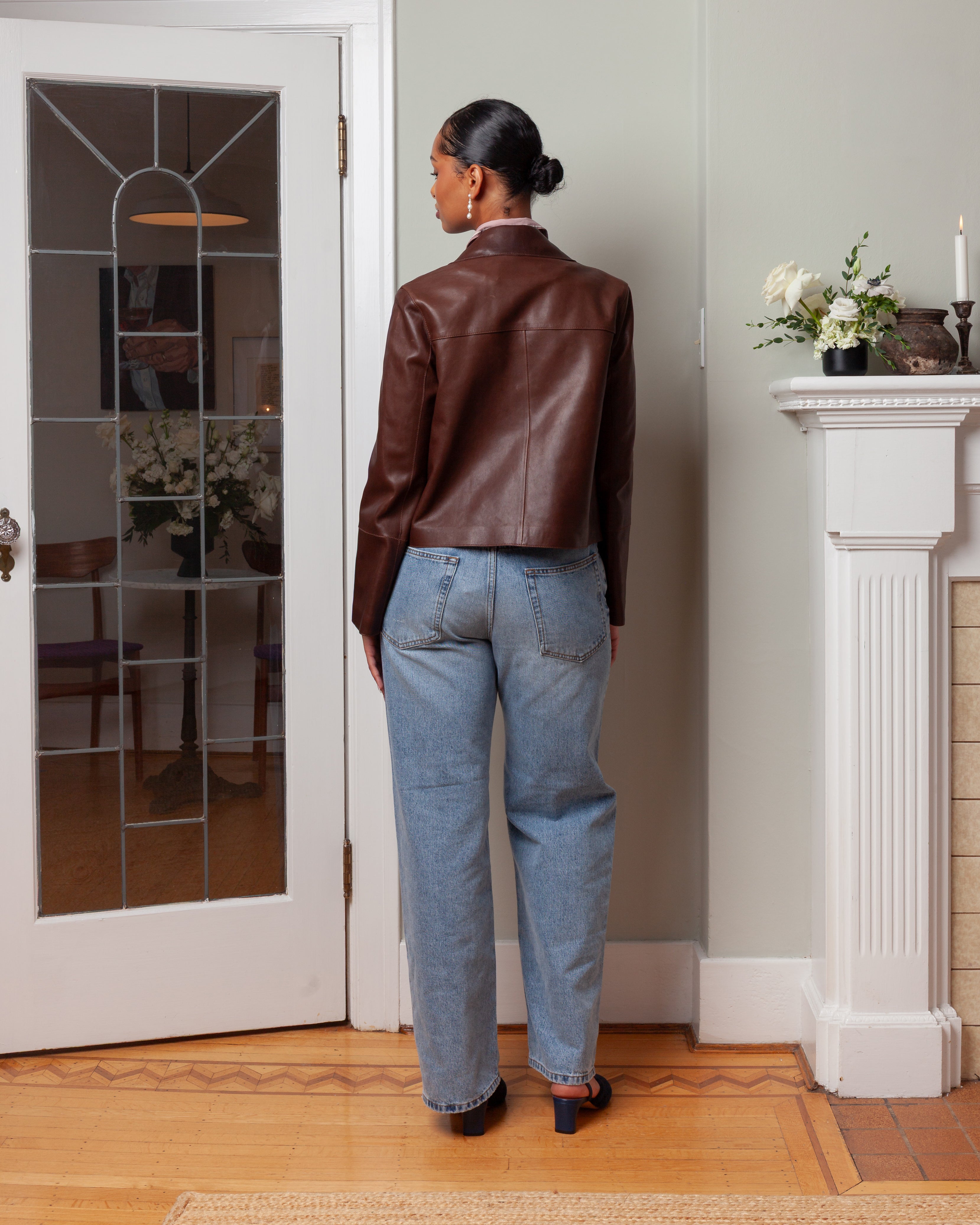 Arma-Fem Vintage Leather Jacket - Mud Brown-Jackets-Boboli-Vancouver-Canada