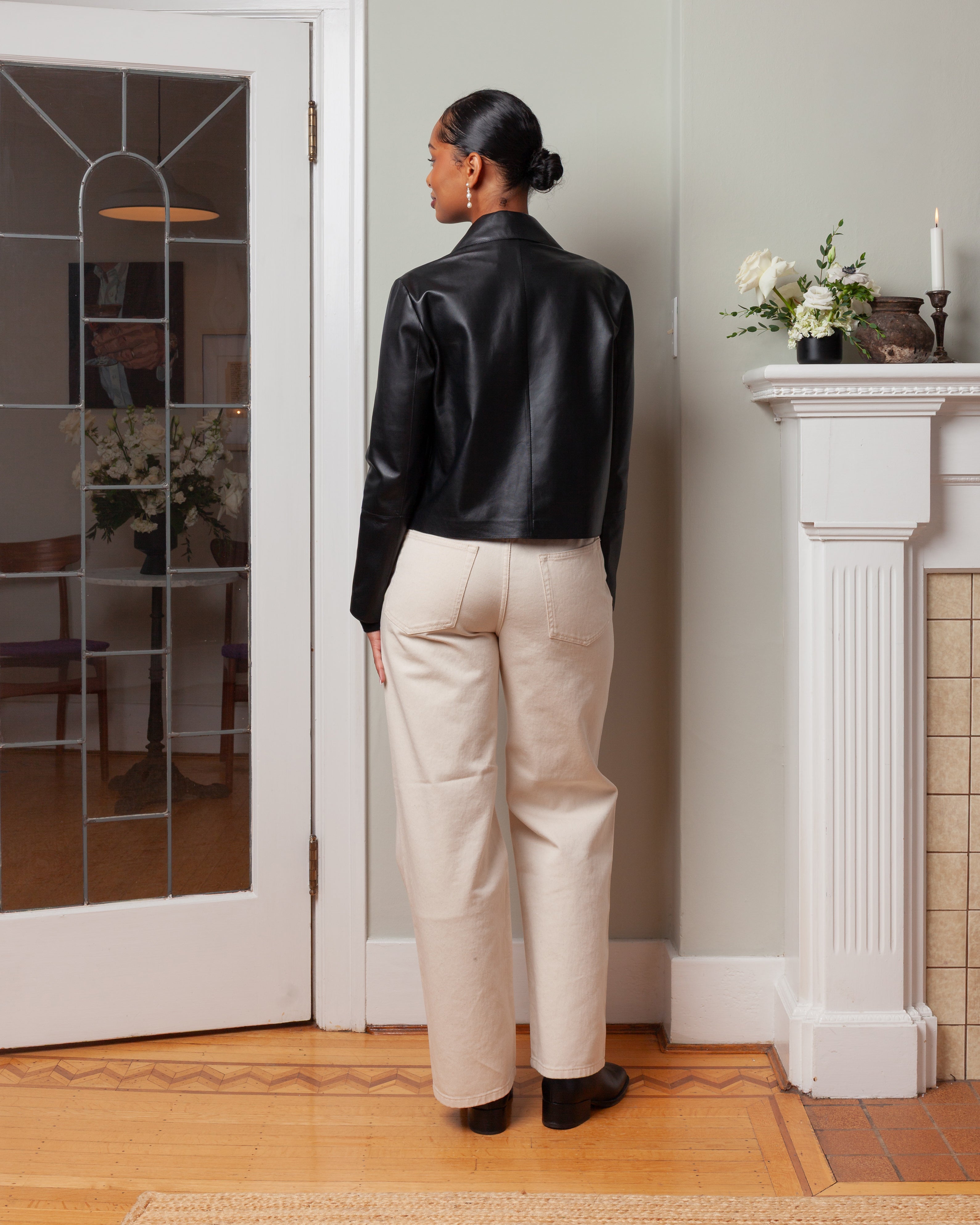 Arma-Nos Emy Lamb Leather Jacket - Black-Jackets-Boboli-Vancouver-Canada