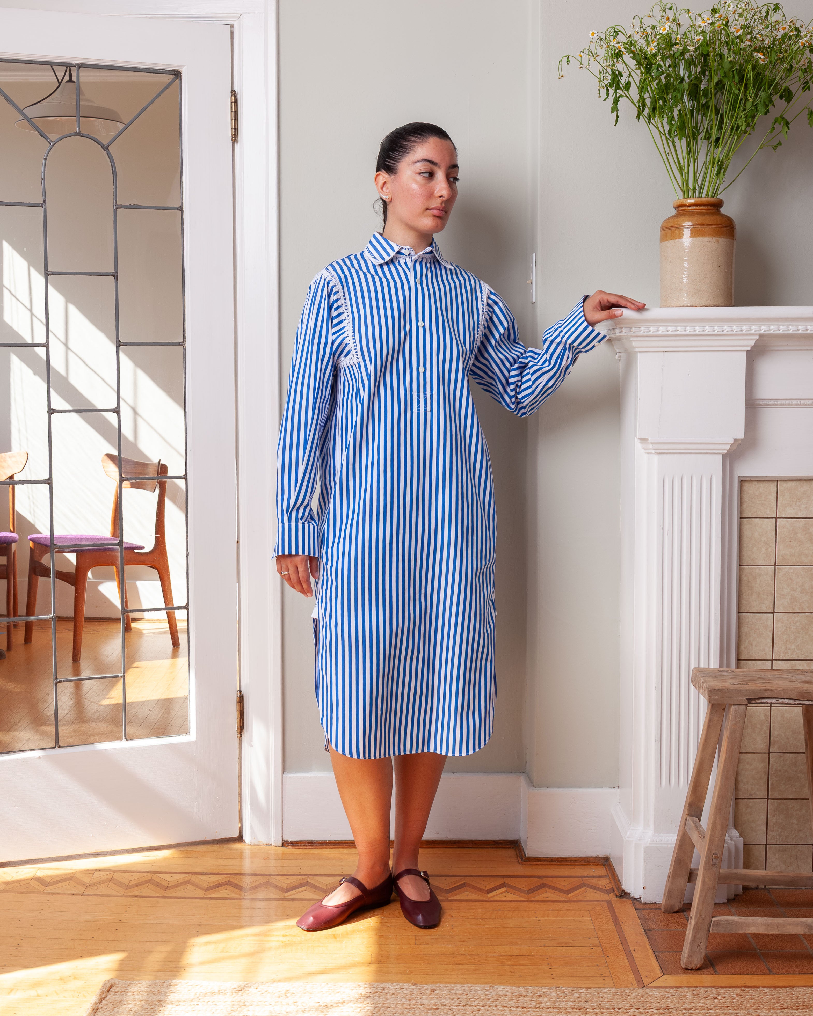 Marocaine Robe Chemise - Agean Stripe/White