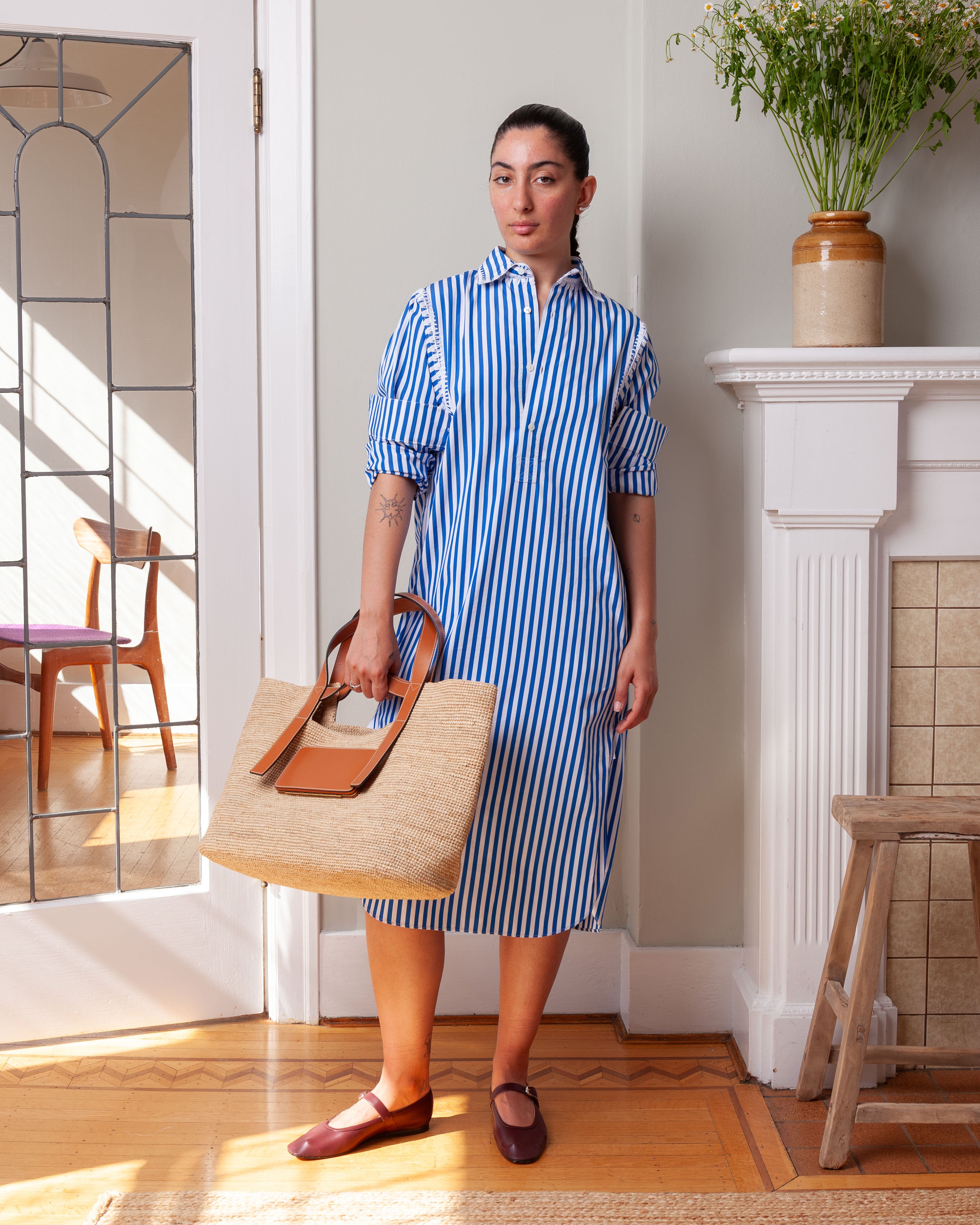 Marocaine Robe Chemise - Agean Stripe/White