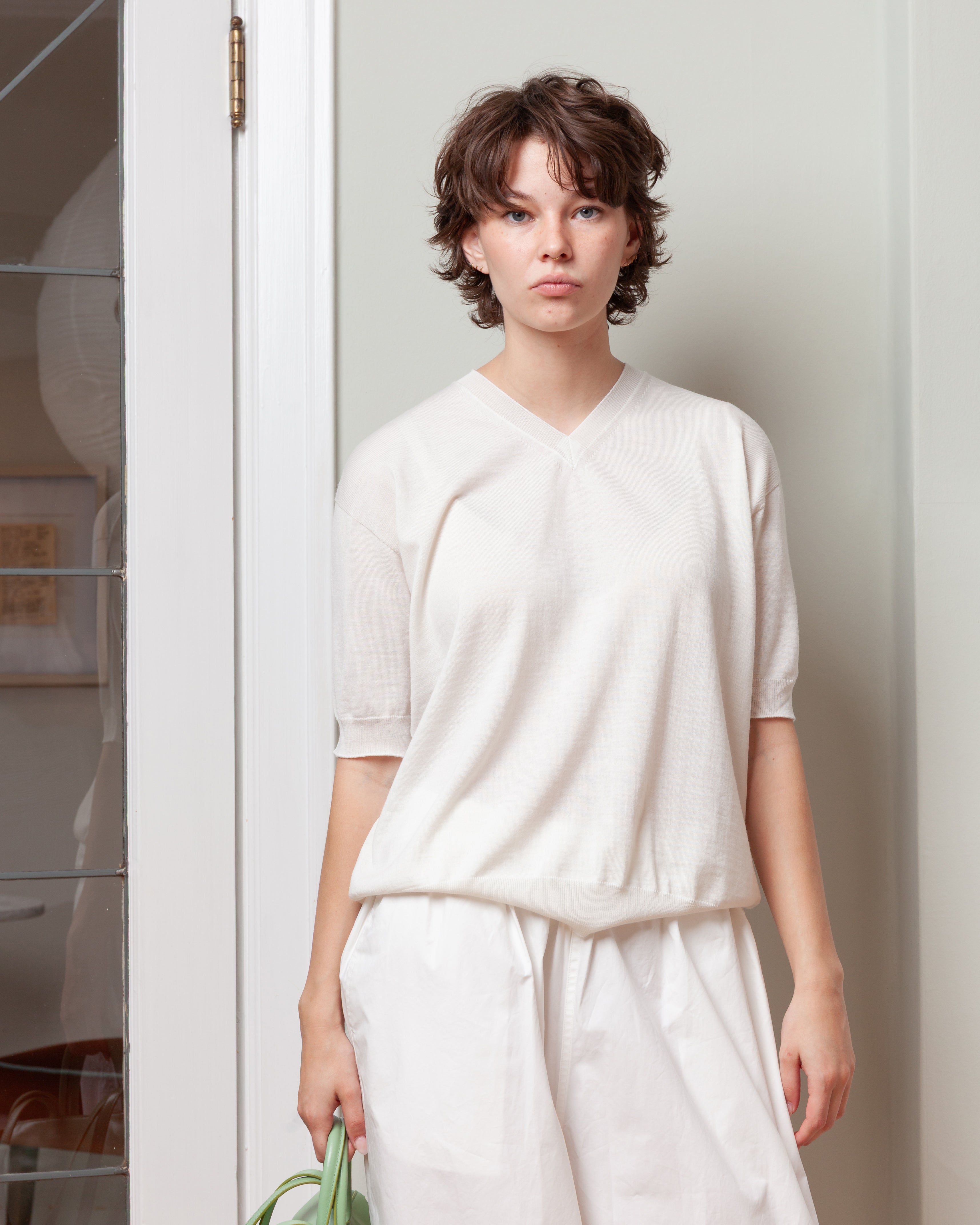 V Neck Pullover Short Sleeve Top - Lily