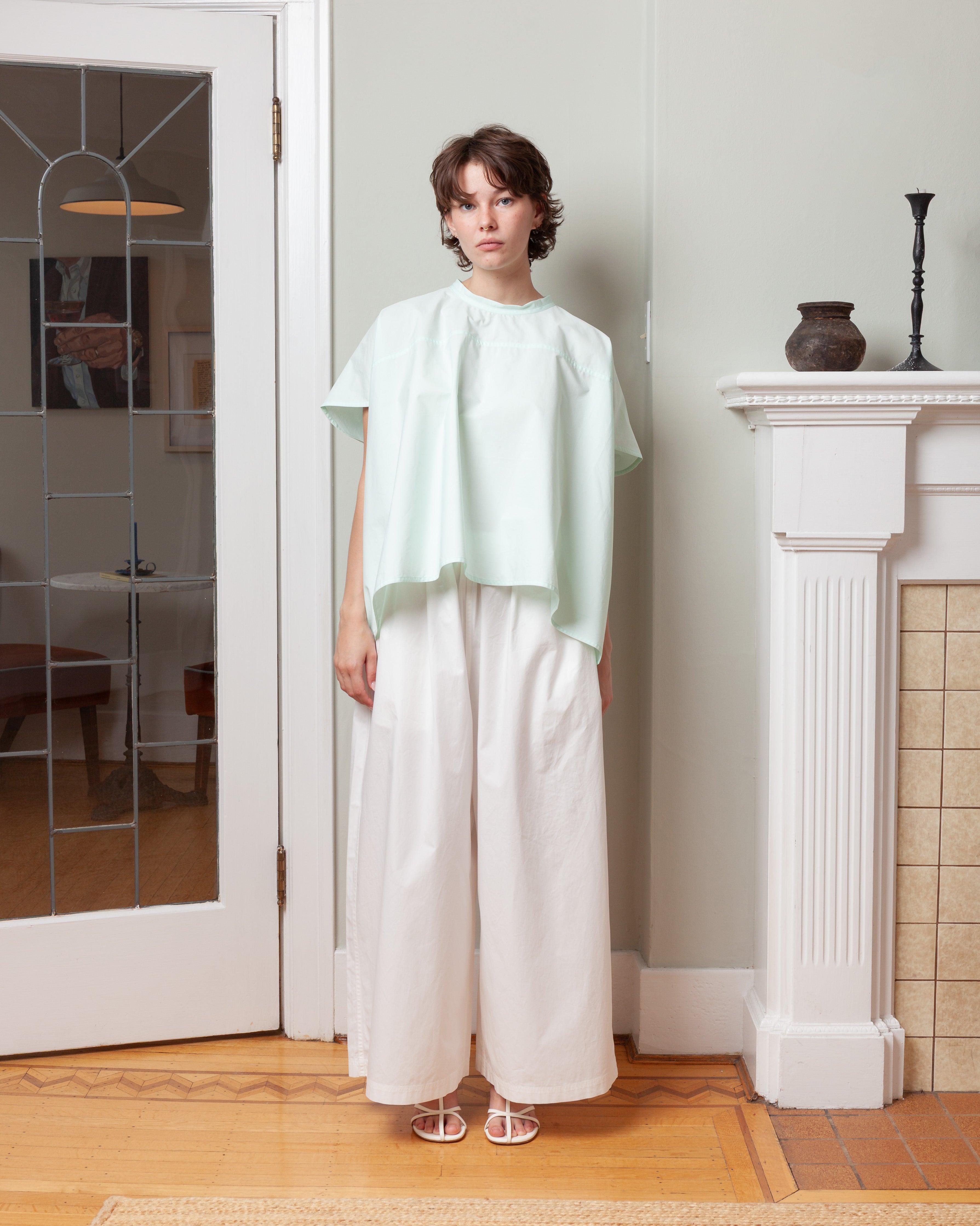 Wide Sleeveless Crewneck Shirt - Mint