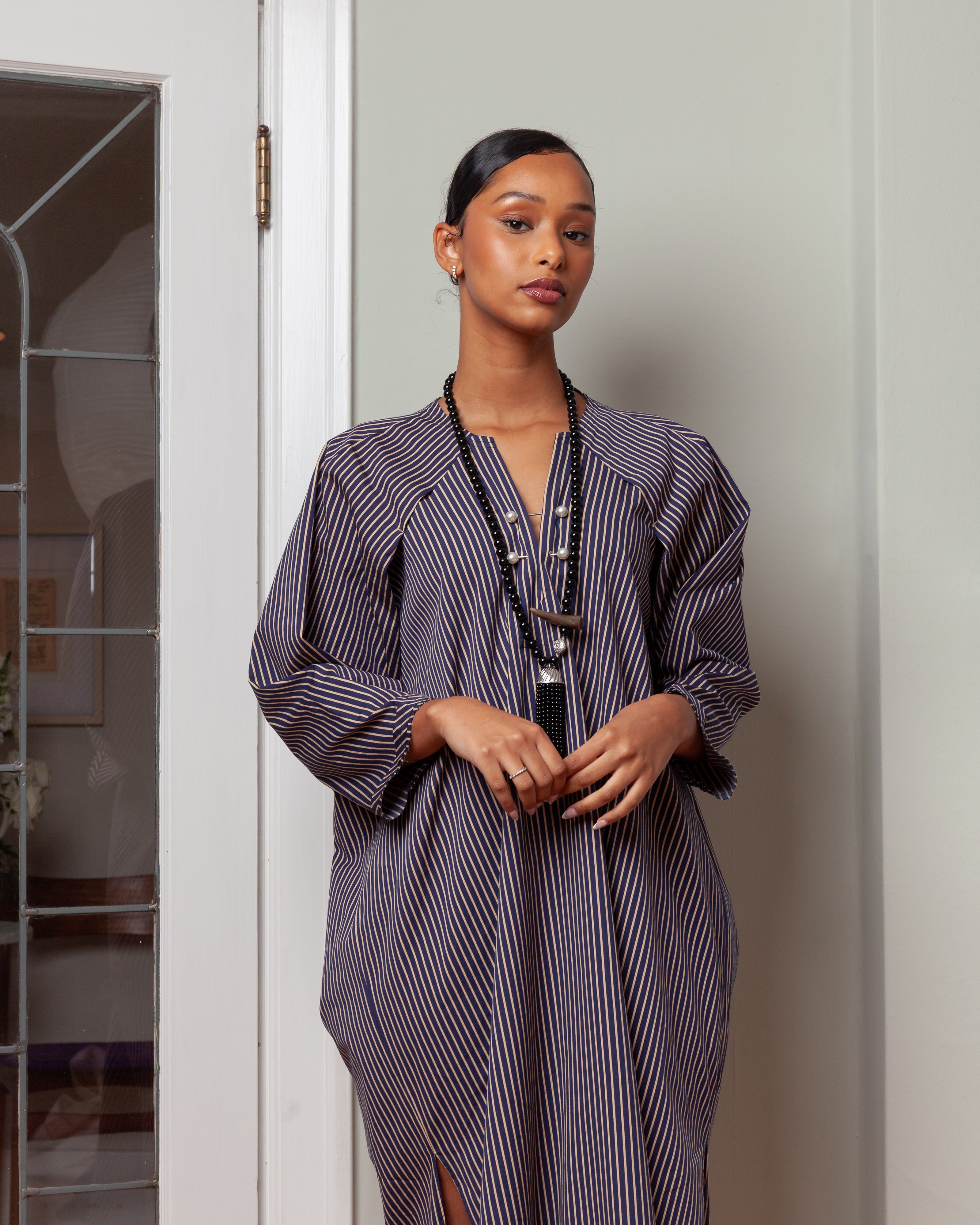 Nackiye-Offshore Dress - Aegean Stripe-Dresses-Boboli-Vancouver-Canada