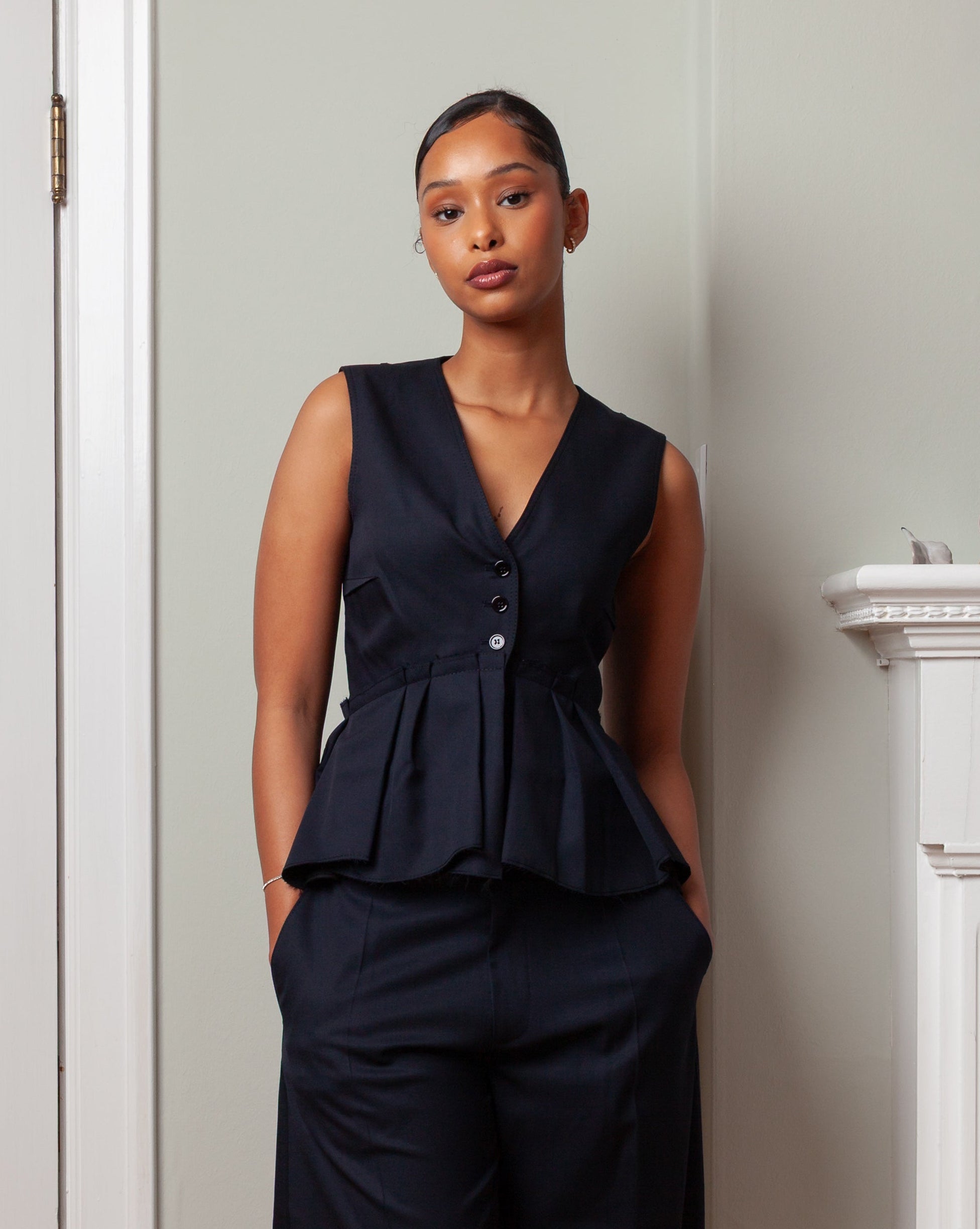 Nackiye-Bang Bang Vest - Midnight Noir-Tops-Boboli-Vancouver-Canada