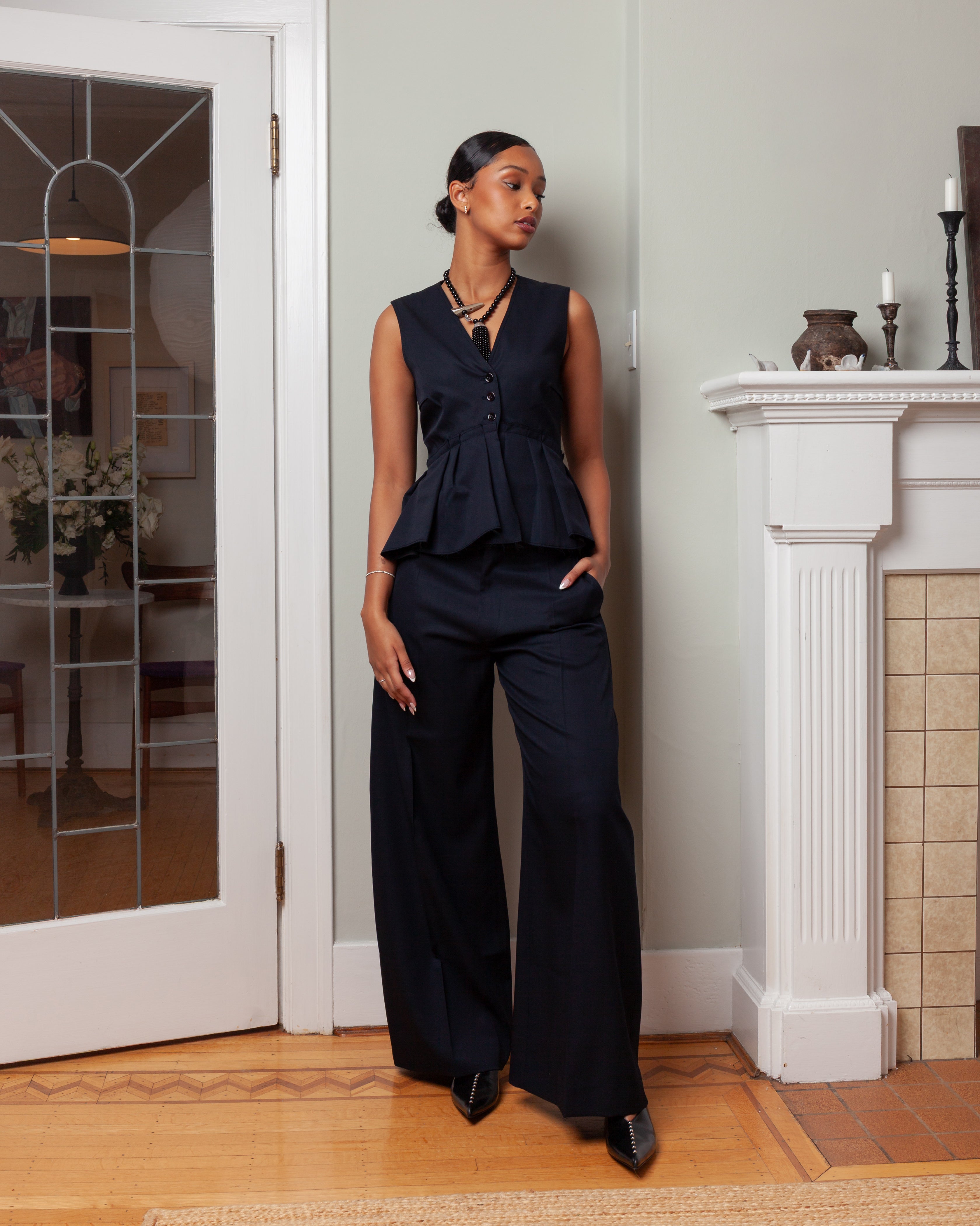 Nackiye-Bang Bang Vest - Midnight Noir-Tops-Boboli-Vancouver-Canada