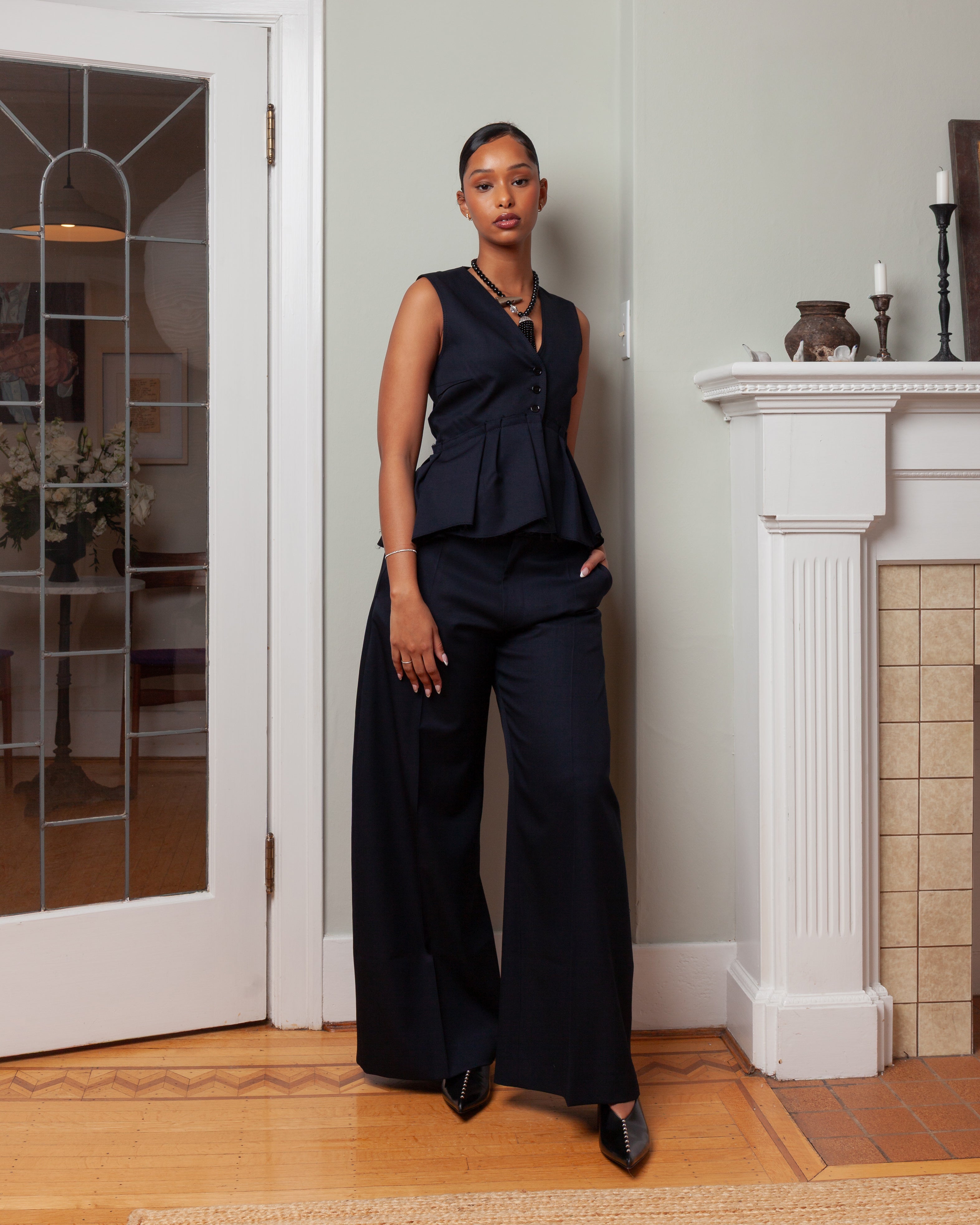 Nackiye-Hutton Pant - Midnight Noir-Pants-Boboli-Vancouver-Canada