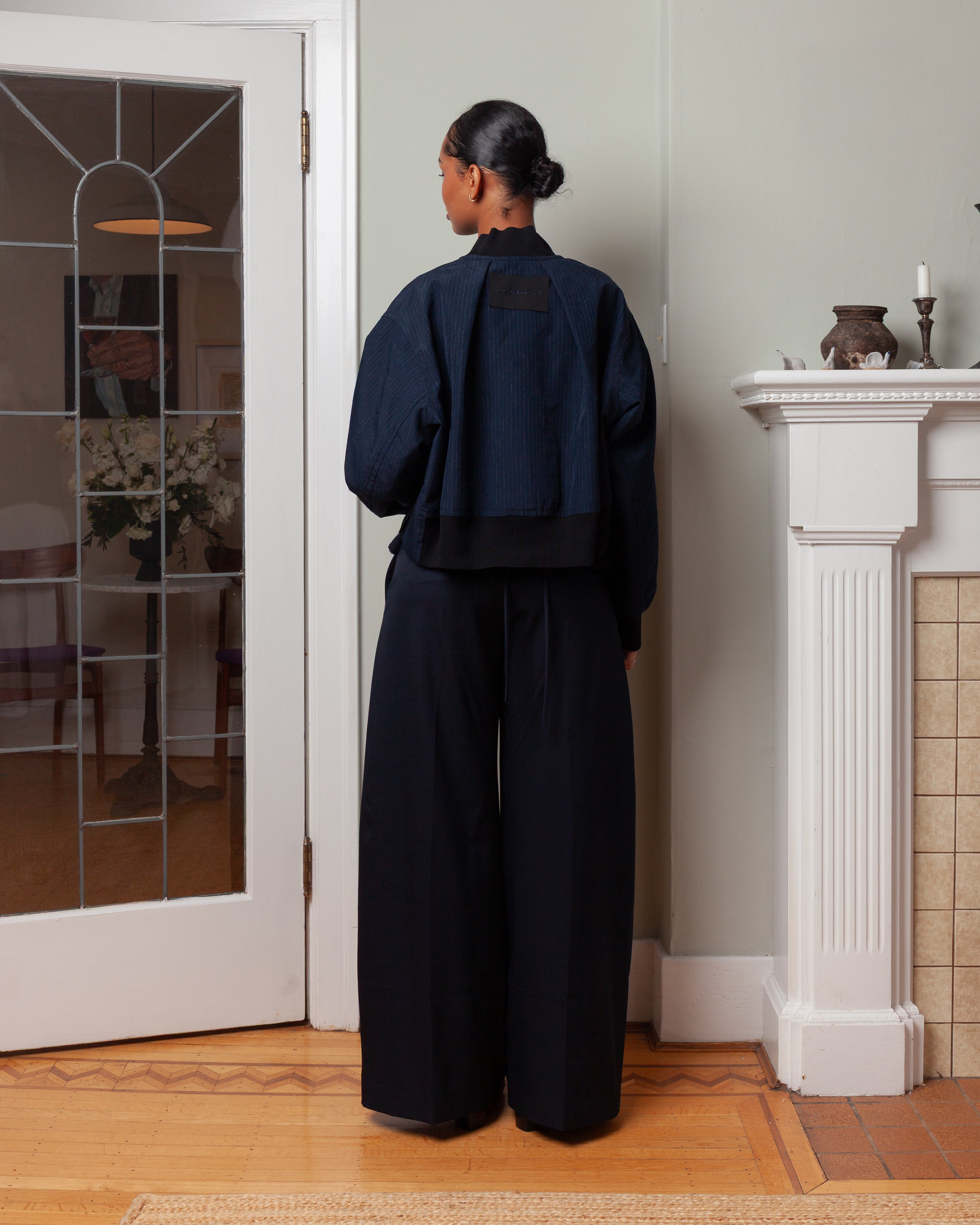 Nackiye-Aviator Jacket - Midnight Pinstripe-Coats-Boboli-Vancouver-Canada