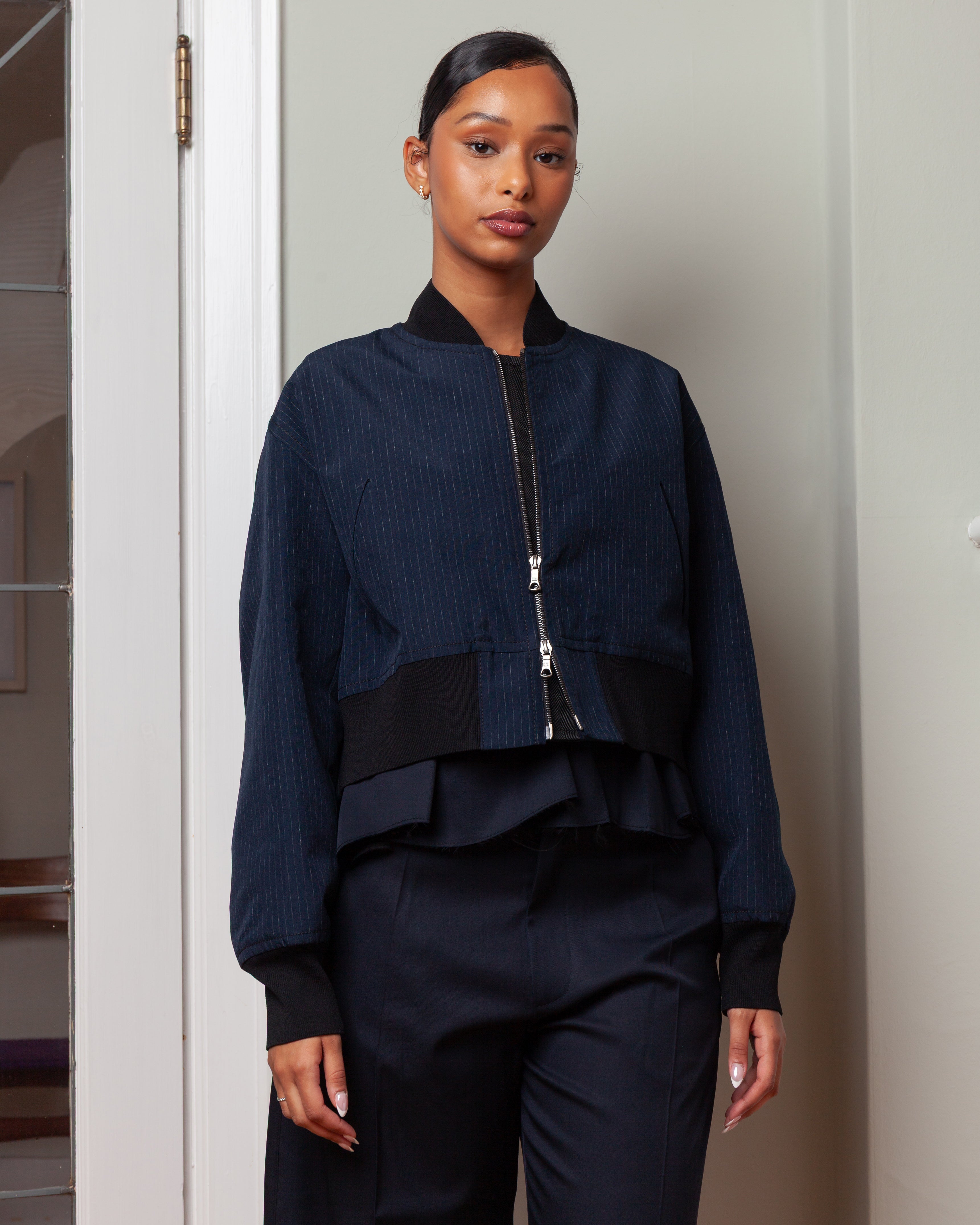 Nackiye-Aviator Jacket - Midnight Pinstripe-Coats-Boboli-Vancouver-Canada