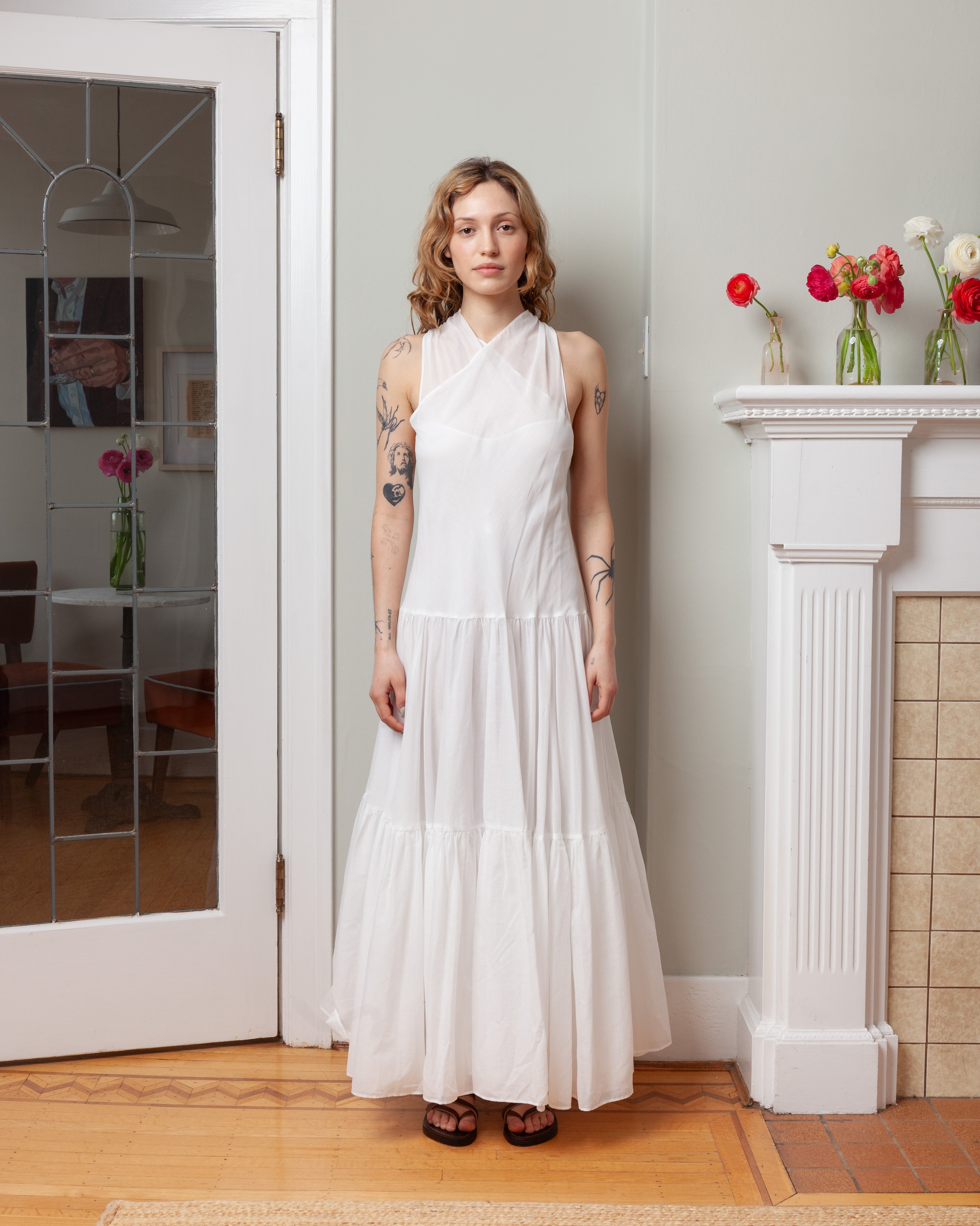 Aspesi-Cotton Voile Sundress - White-Dresses-Boboli-Vancouver-Canada
