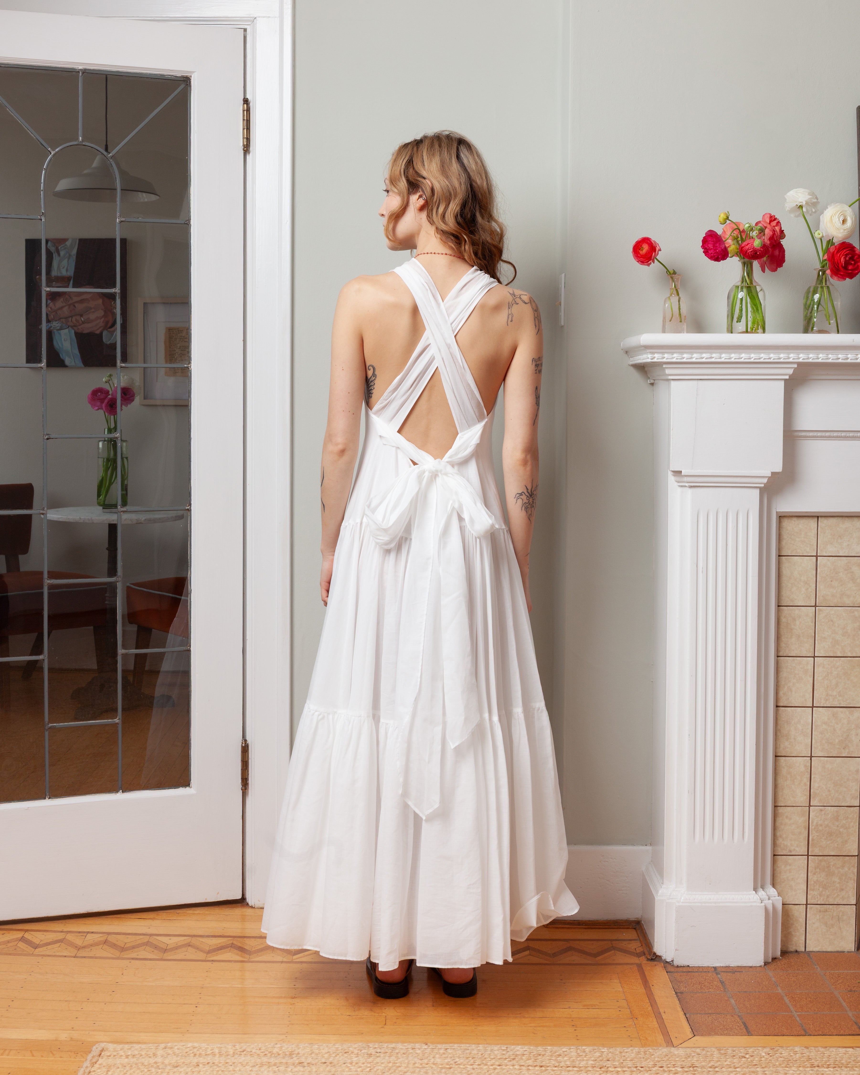 Aspesi-Cotton Voile Sundress - White-Dresses-Boboli-Vancouver-Canada
