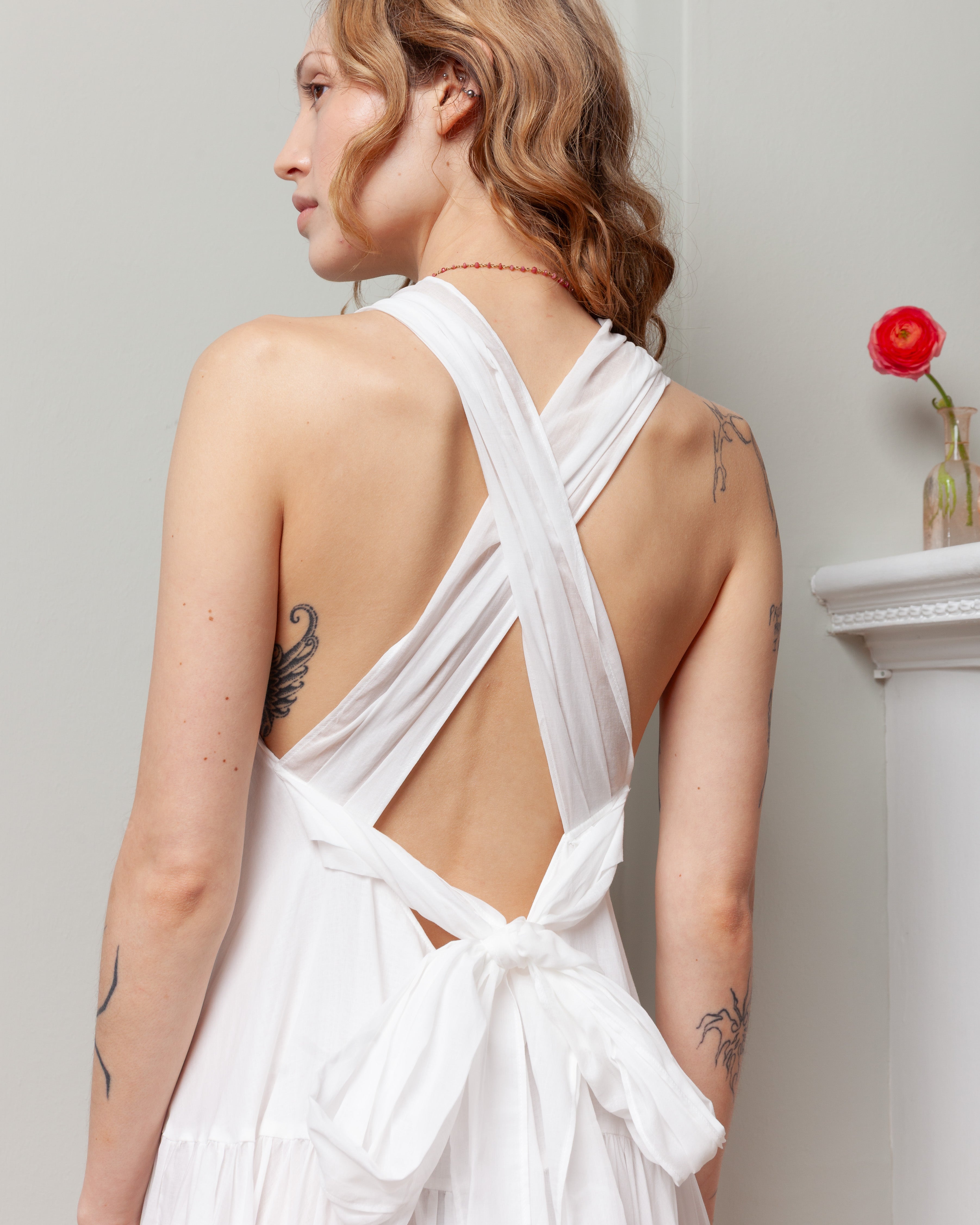 Aspesi-Cotton Voile Sundress - White-Dresses-Boboli-Vancouver-Canada