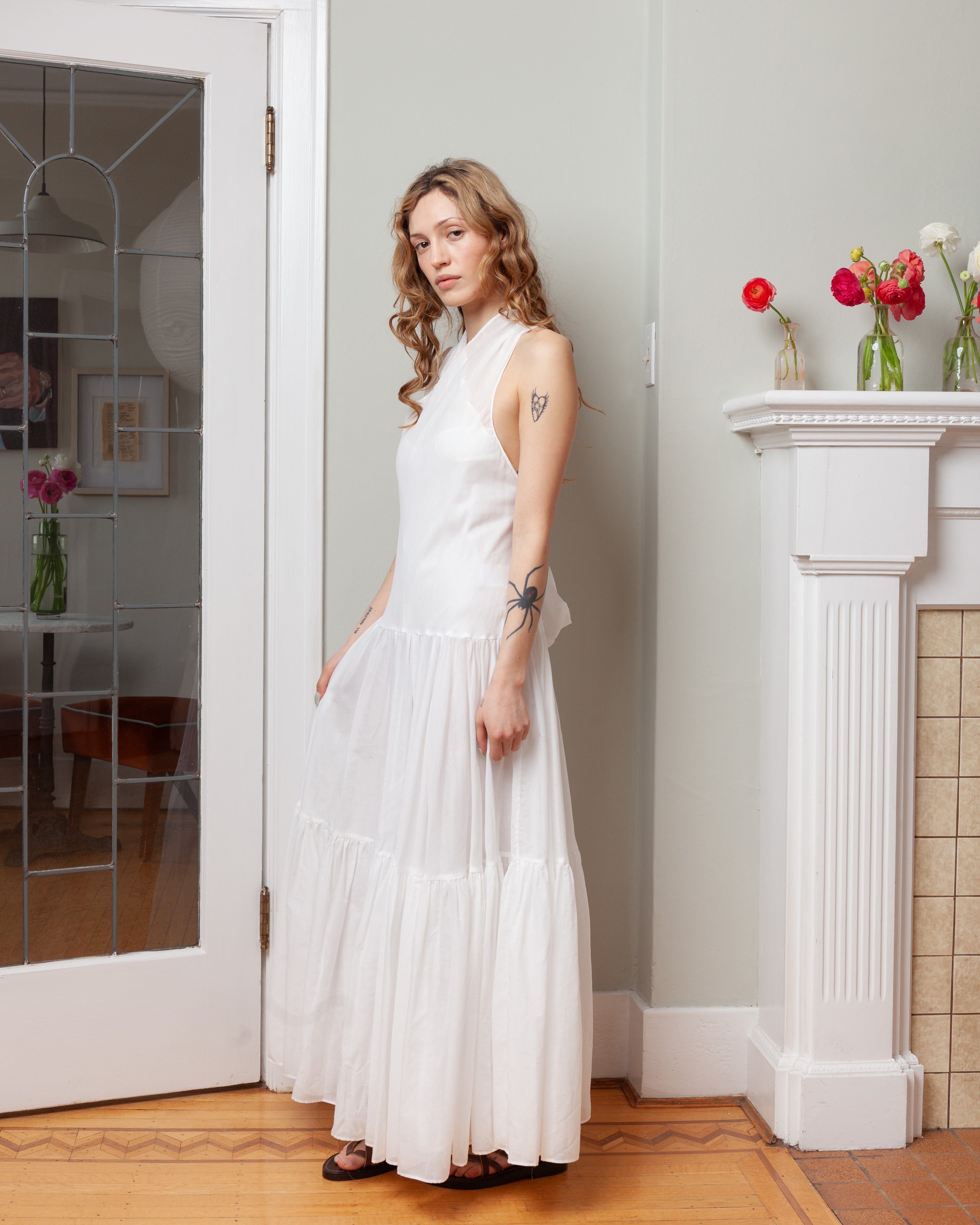 Aspesi-Cotton Voile Sundress - White-Dresses-Boboli-Vancouver-Canada