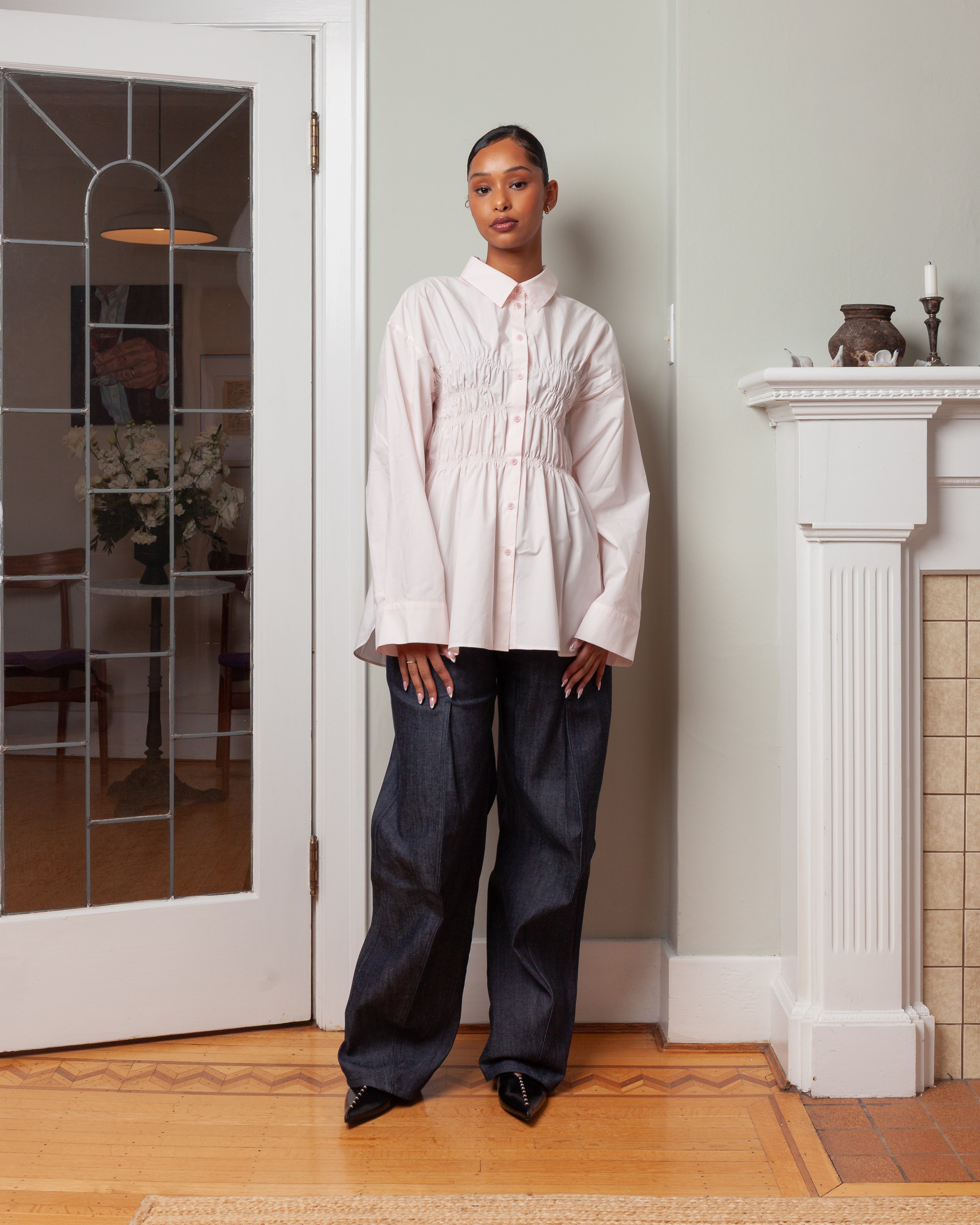 Cecilie Bahnsen-Braxton Shirt - Blush Pink-Shirts-Boboli-Vancouver-Canada
