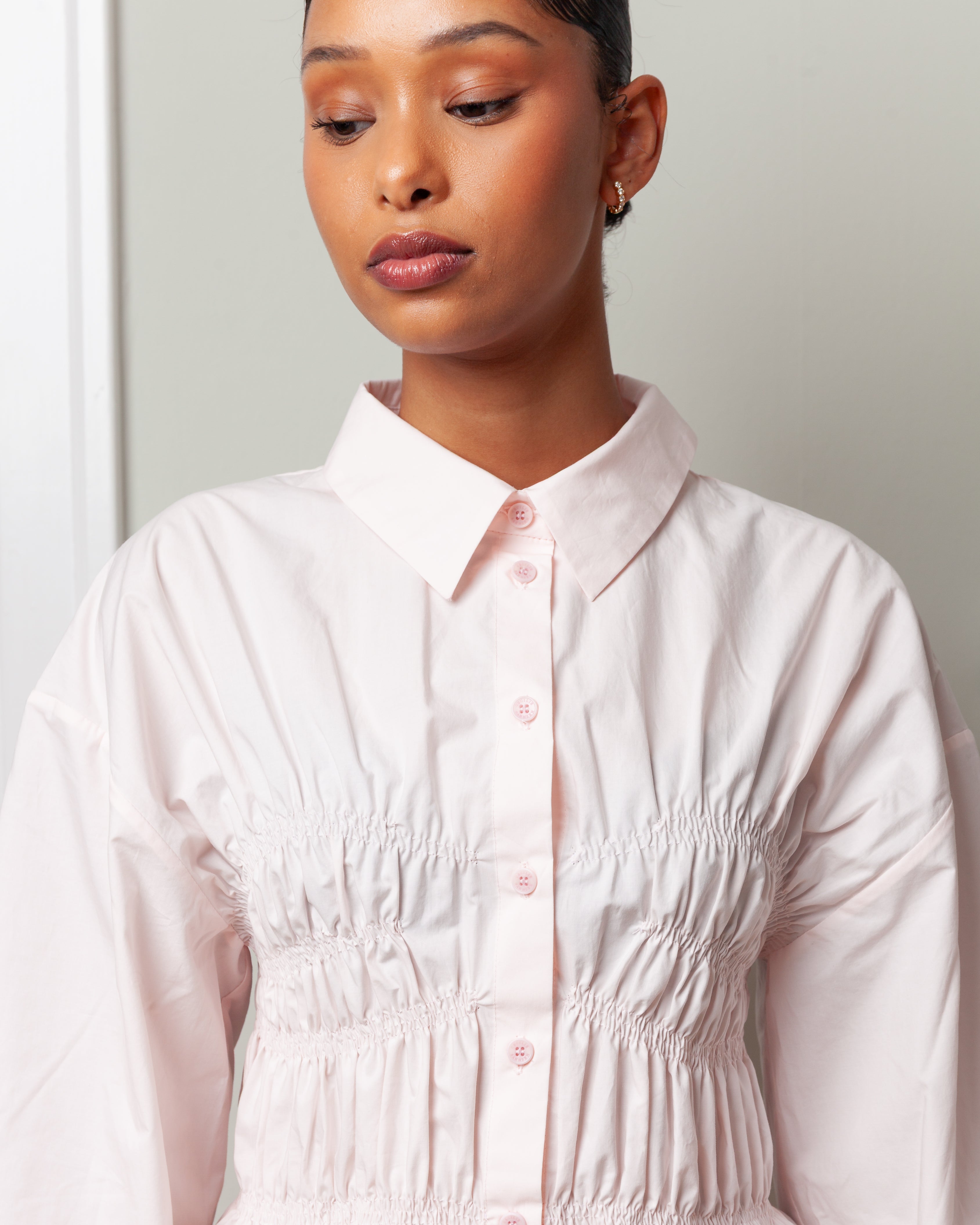 Cecilie Bahnsen-Braxton Shirt - Blush Pink-Shirts-Boboli-Vancouver-Canada