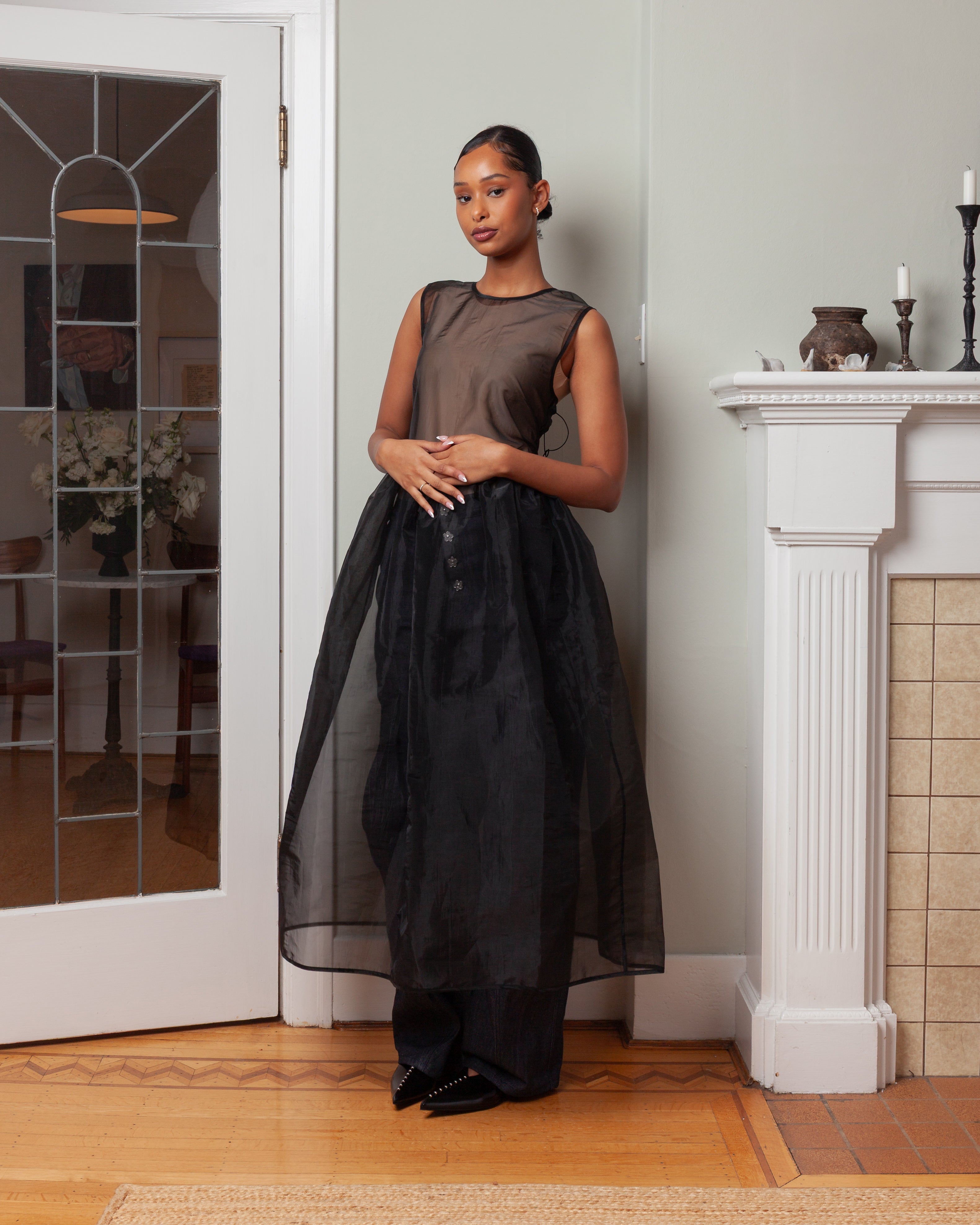 Cecilie Bahnsen-Camilla Overlay Dress - Black-Dresses-Boboli-Vancouver-Canada