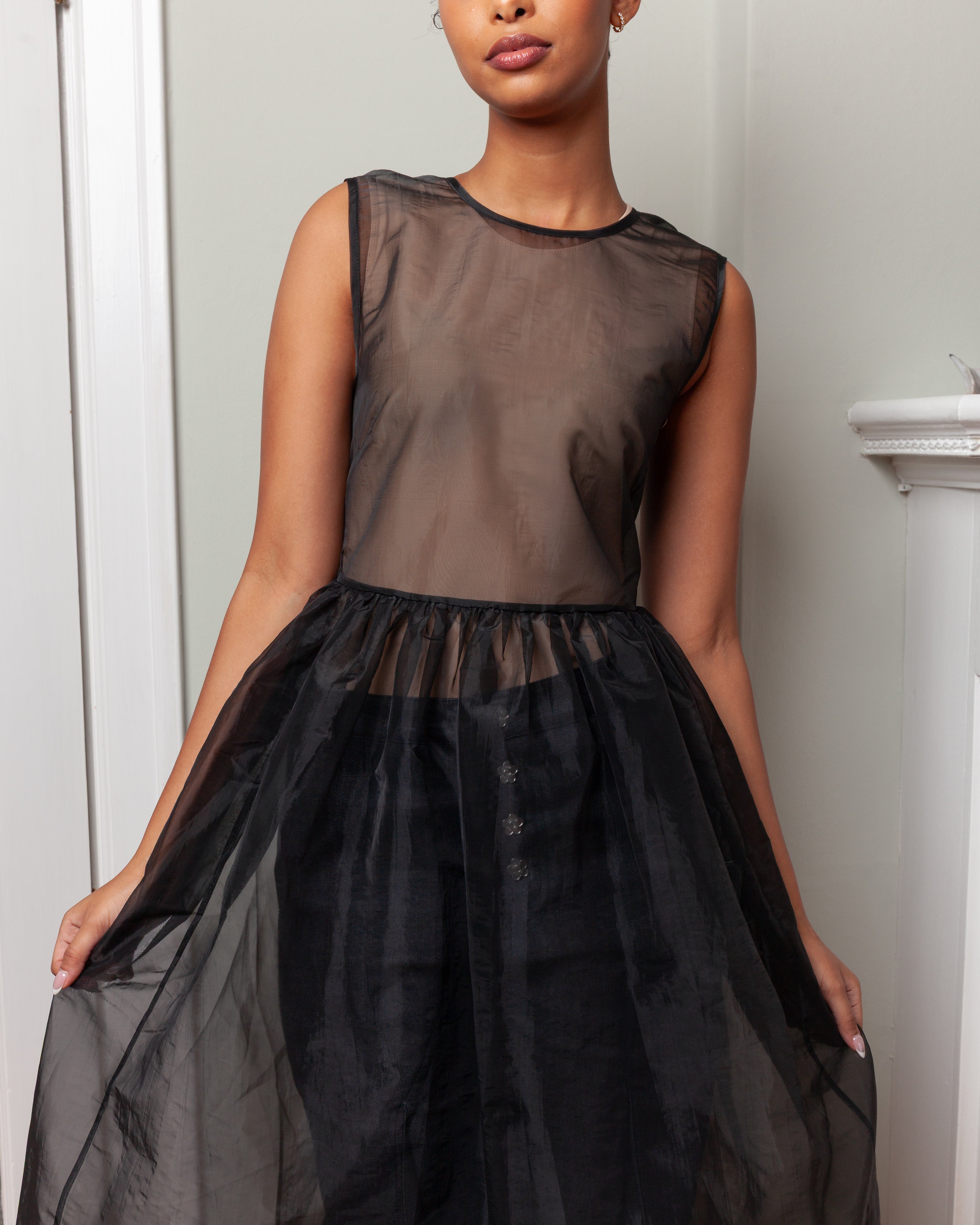 Cecilie Bahnsen-Camilla Overlay Dress - Black-Dresses-Boboli-Vancouver-Canada