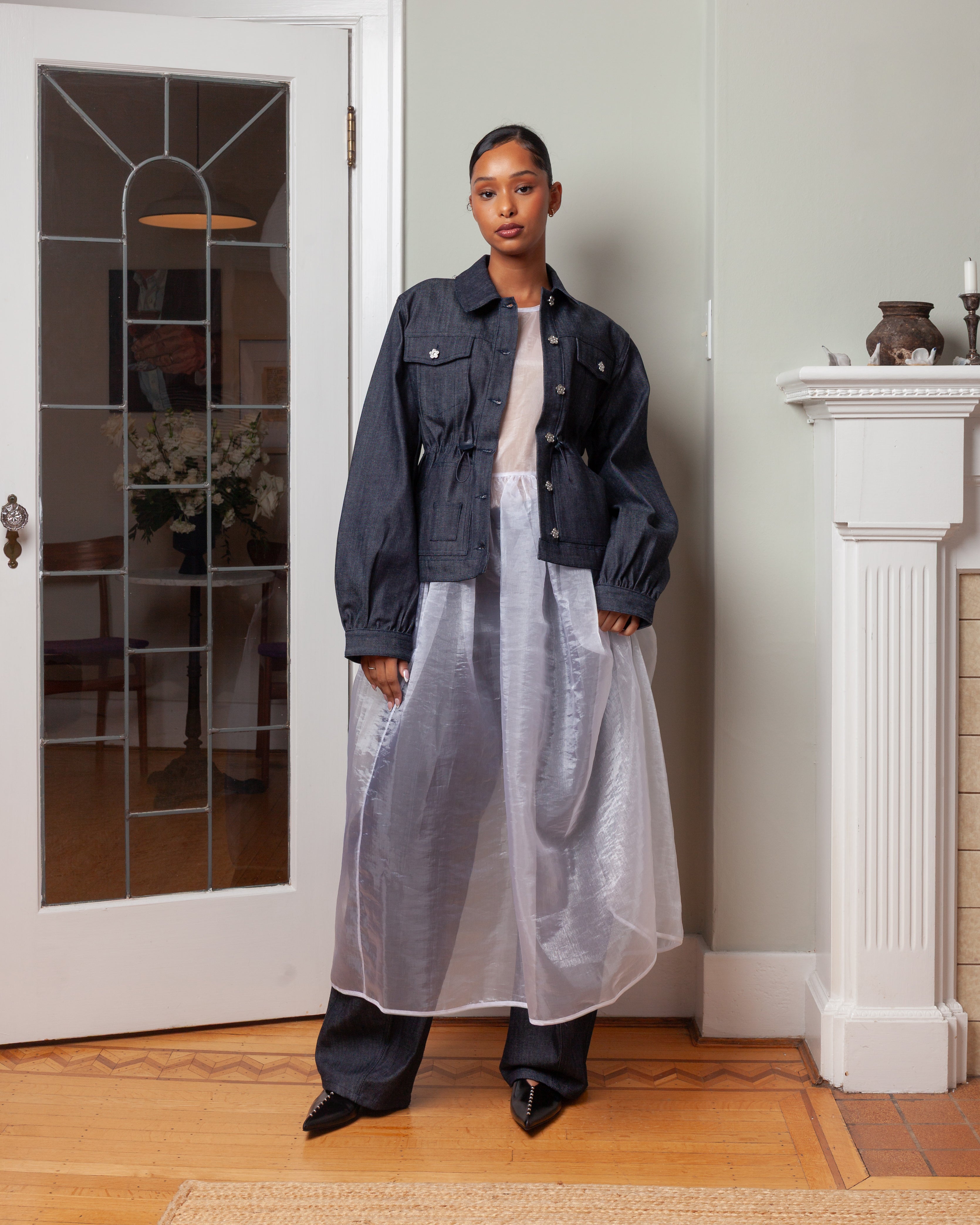 Cecilie Bahnsen-Candida Denim Jacket - Indigo-Jackets-Boboli-Vancouver-Canada